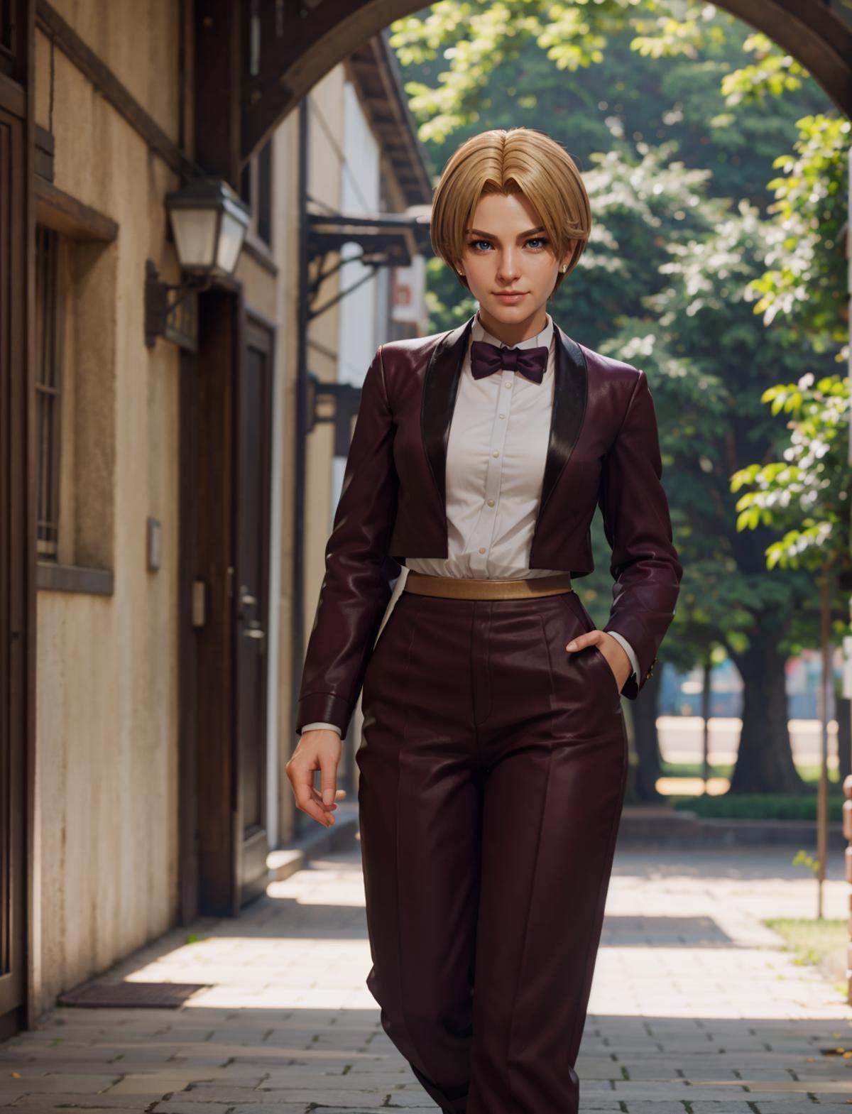 KOFKing girl wearing KOF2kOutfit,  best quality,  depth of field on Tensor.Art