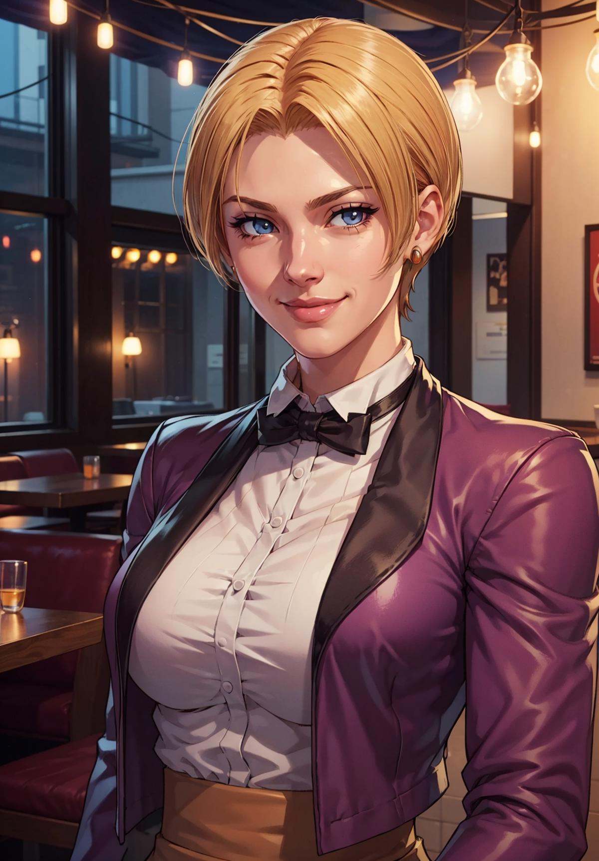 KOFKing girl wearing KOF2kOutfit,  best quality,  midnight on Tensor.Art