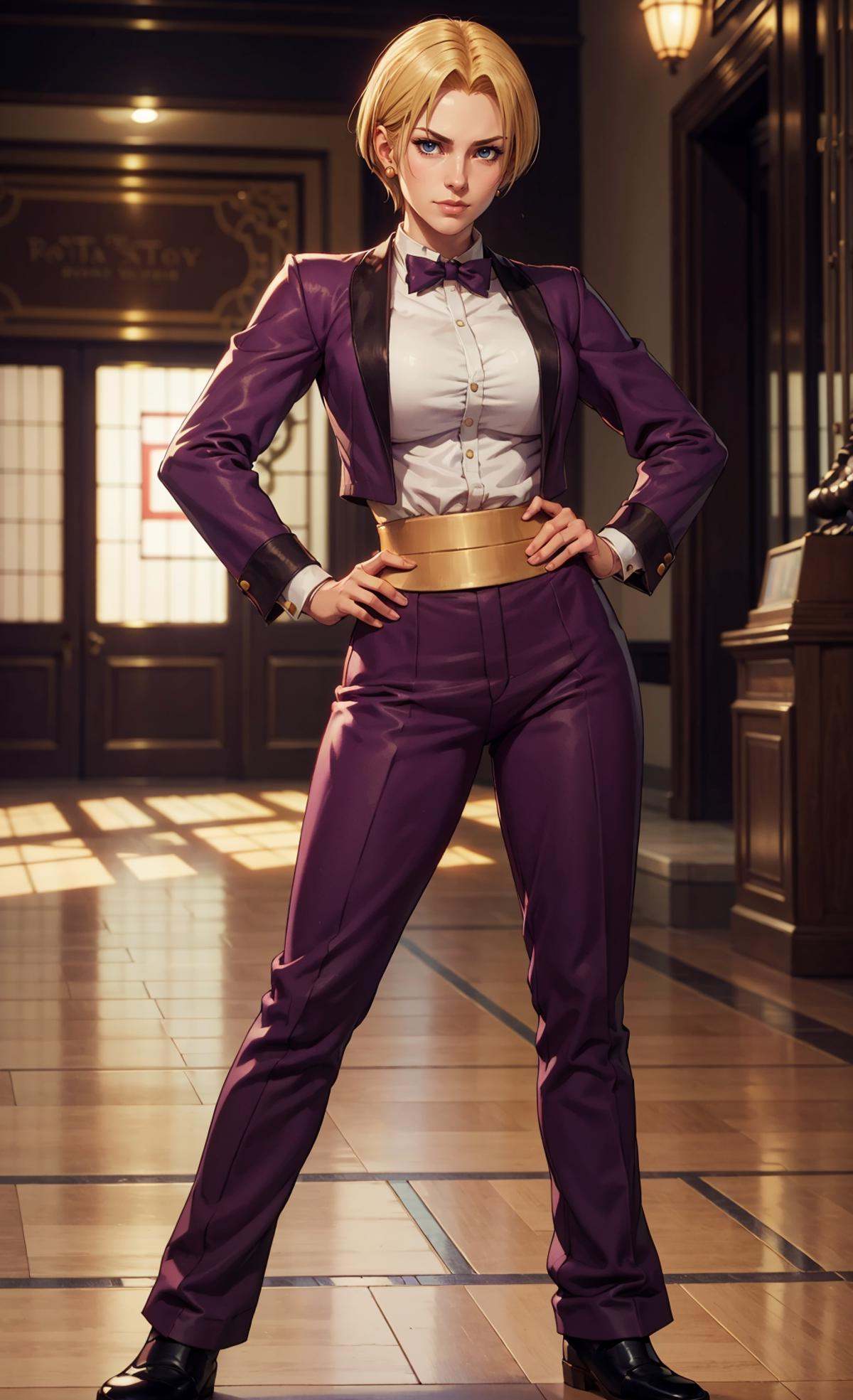 KOFKing girl wearing KOF2kOutfit,  masterpiece,  best quality on Tensor.Art