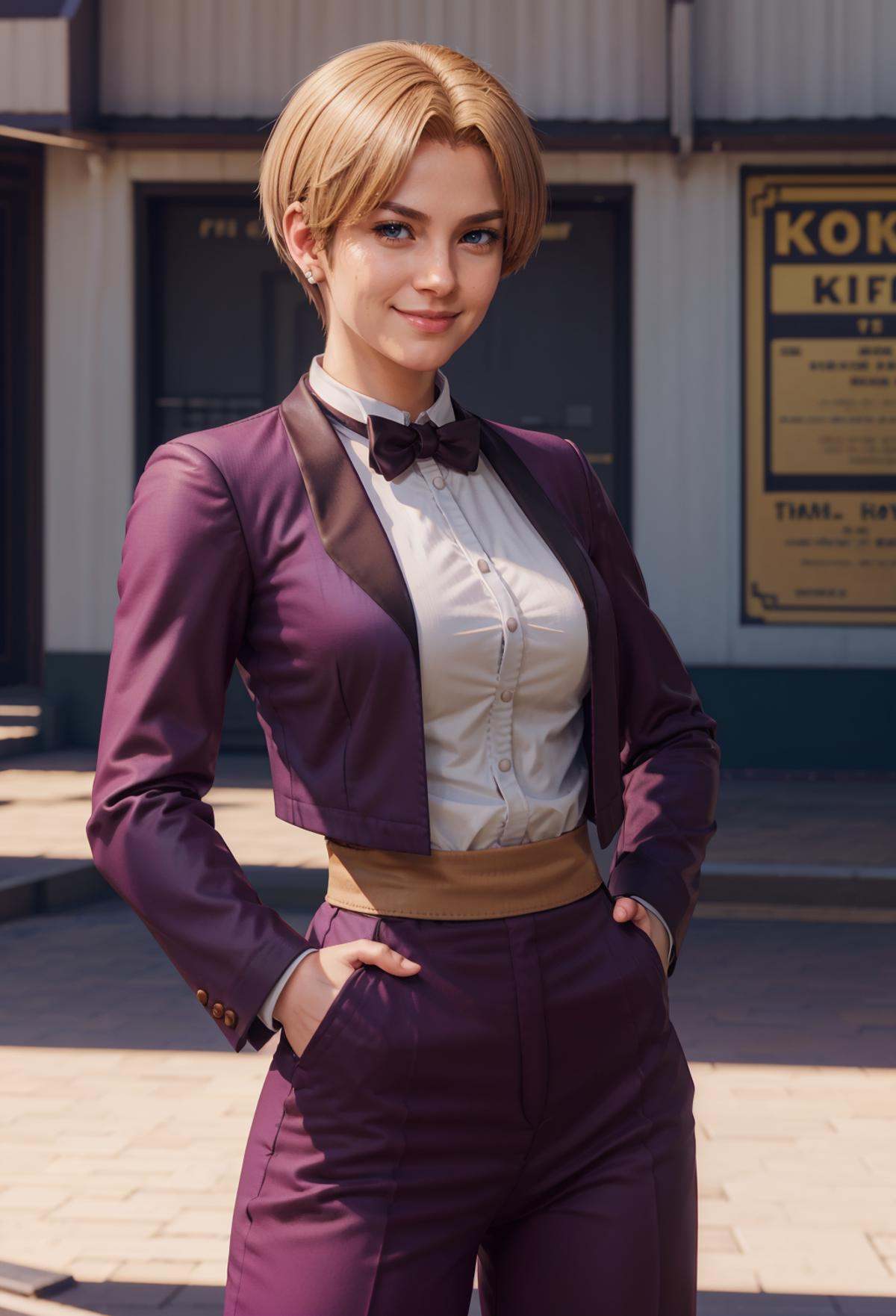 KOFKing girl wearing KOF2kOutfit,  best quality,  depth of field on Tensor.Art
