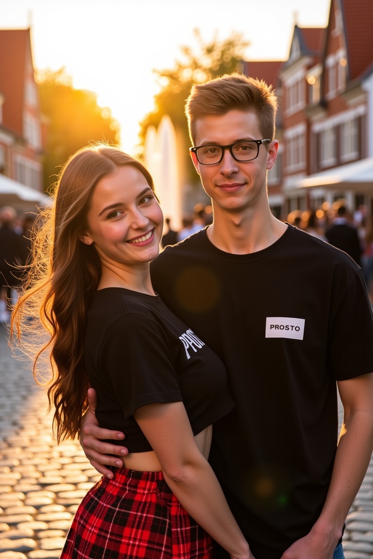 close-up shot,  photorealism,  photography of a beautiful riley reid and her boyfriend on Tensor.Art
