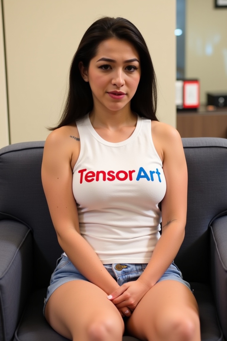 JB,  **** top with "Tensor Art" printed on the front,  shorts on Tensor.Art