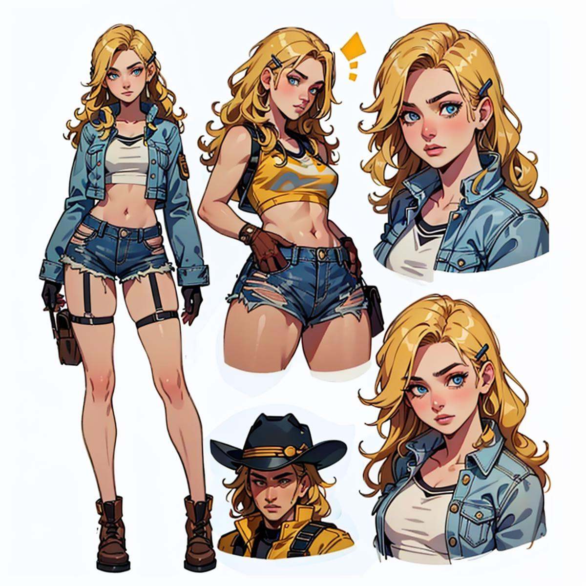1girl,  (messy hair,  blonde on Tensor.Art