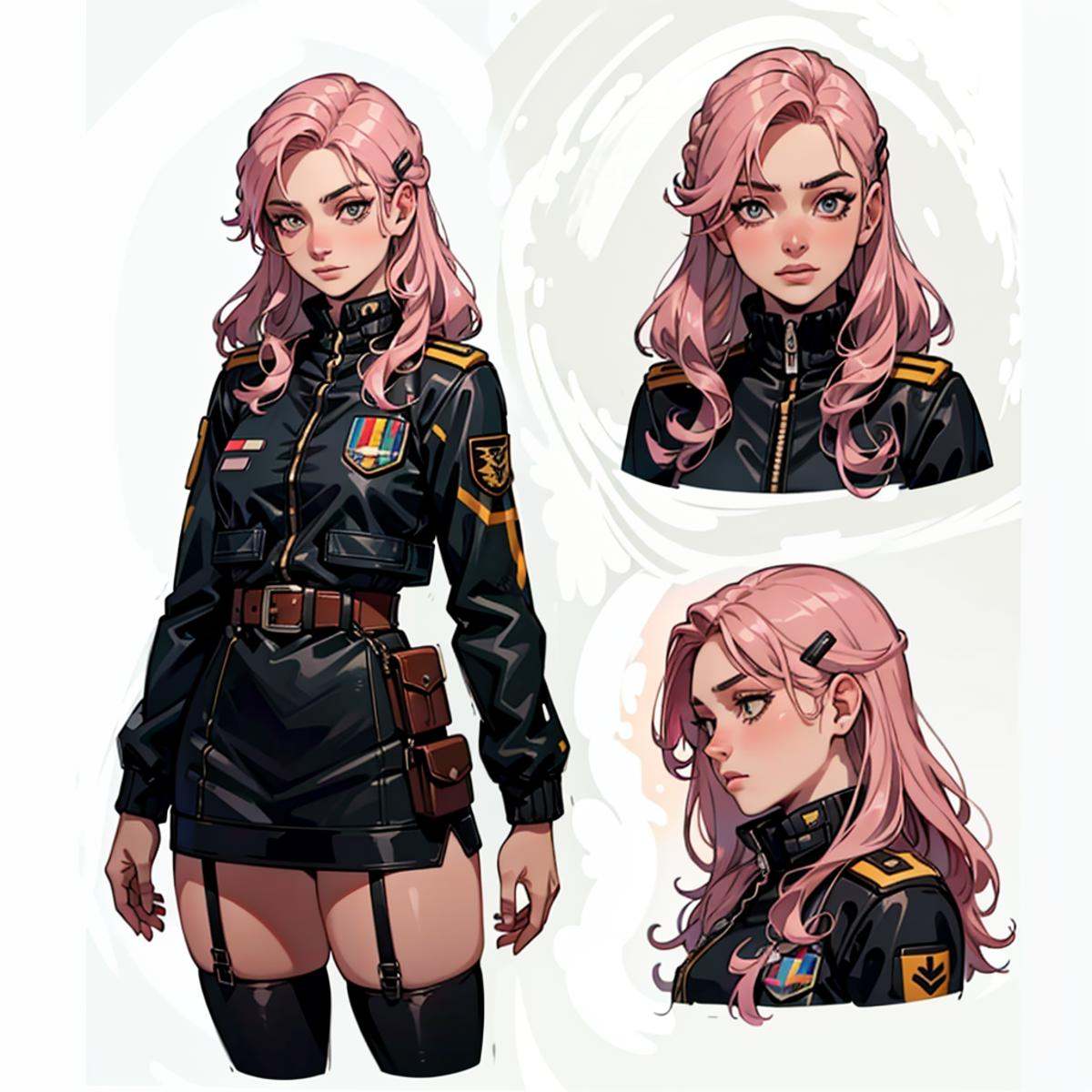 1girl,  (straight pink hair,  long hair on Tensor.Art