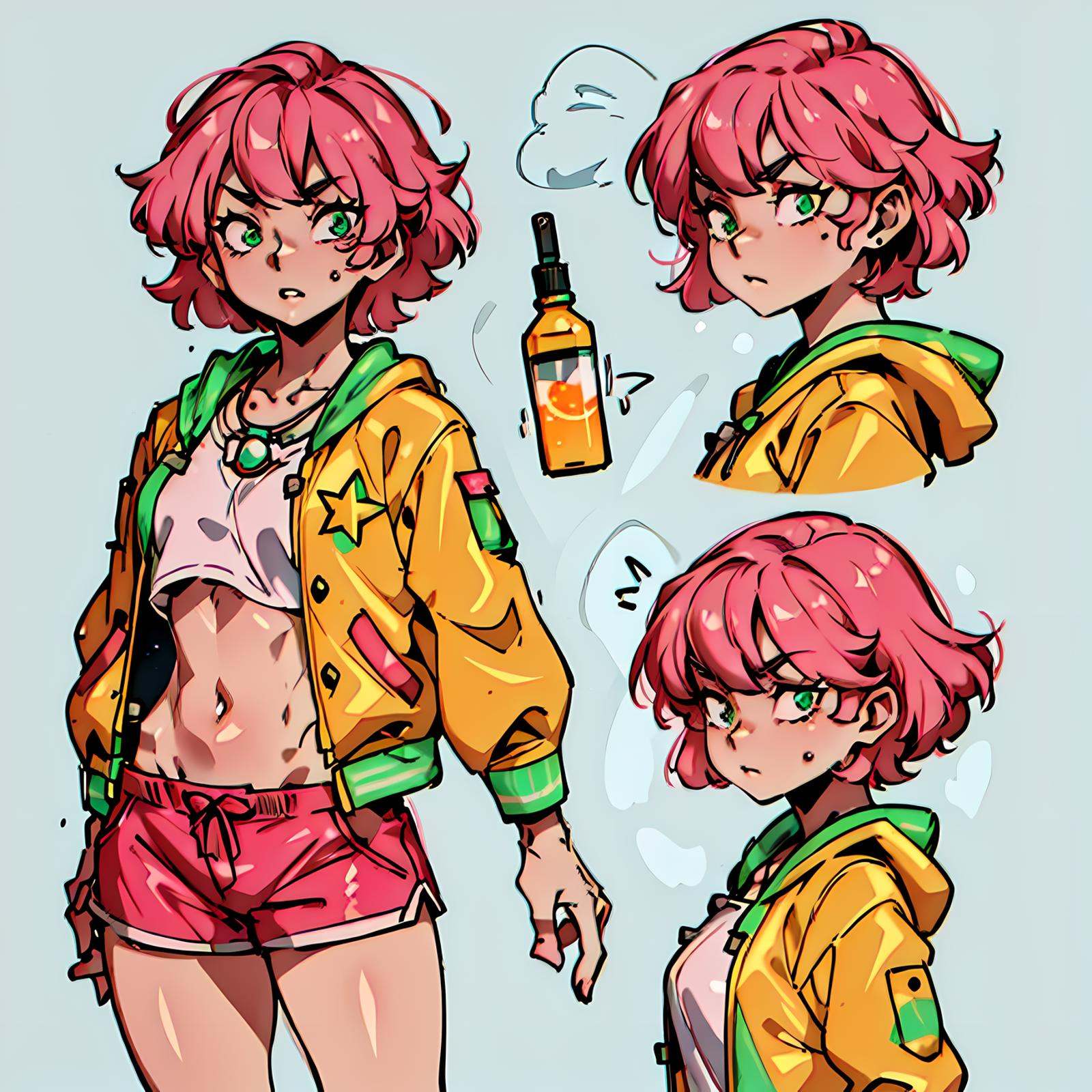 1girl,  ,  (orange jacket on Tensor.Art