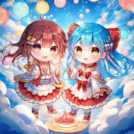 Immerse yourself in the enchanting world of Chibi Manga Legend with stunning AI-generated artwork that combines stable dif...