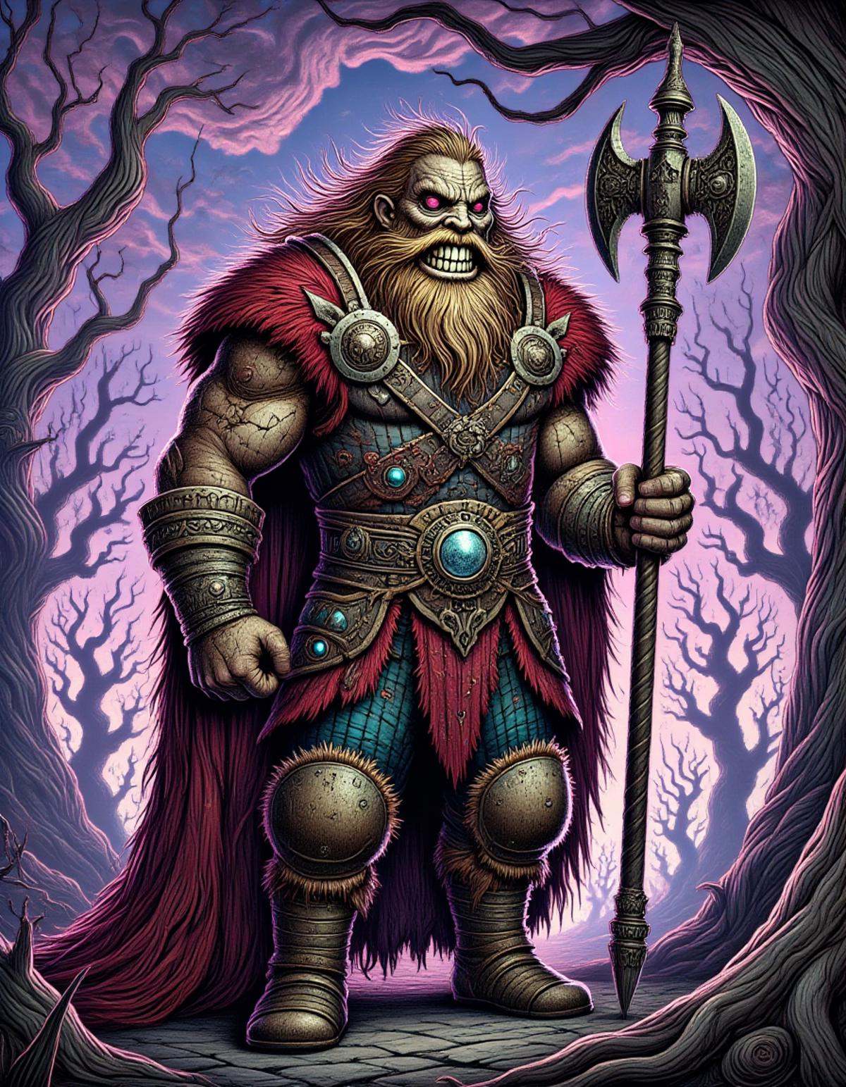 DonM7w1573dW0nd3rl4ndFX male thor (god of thunder),  ,  dwarven war axe by DonMischo on Tensor.Art