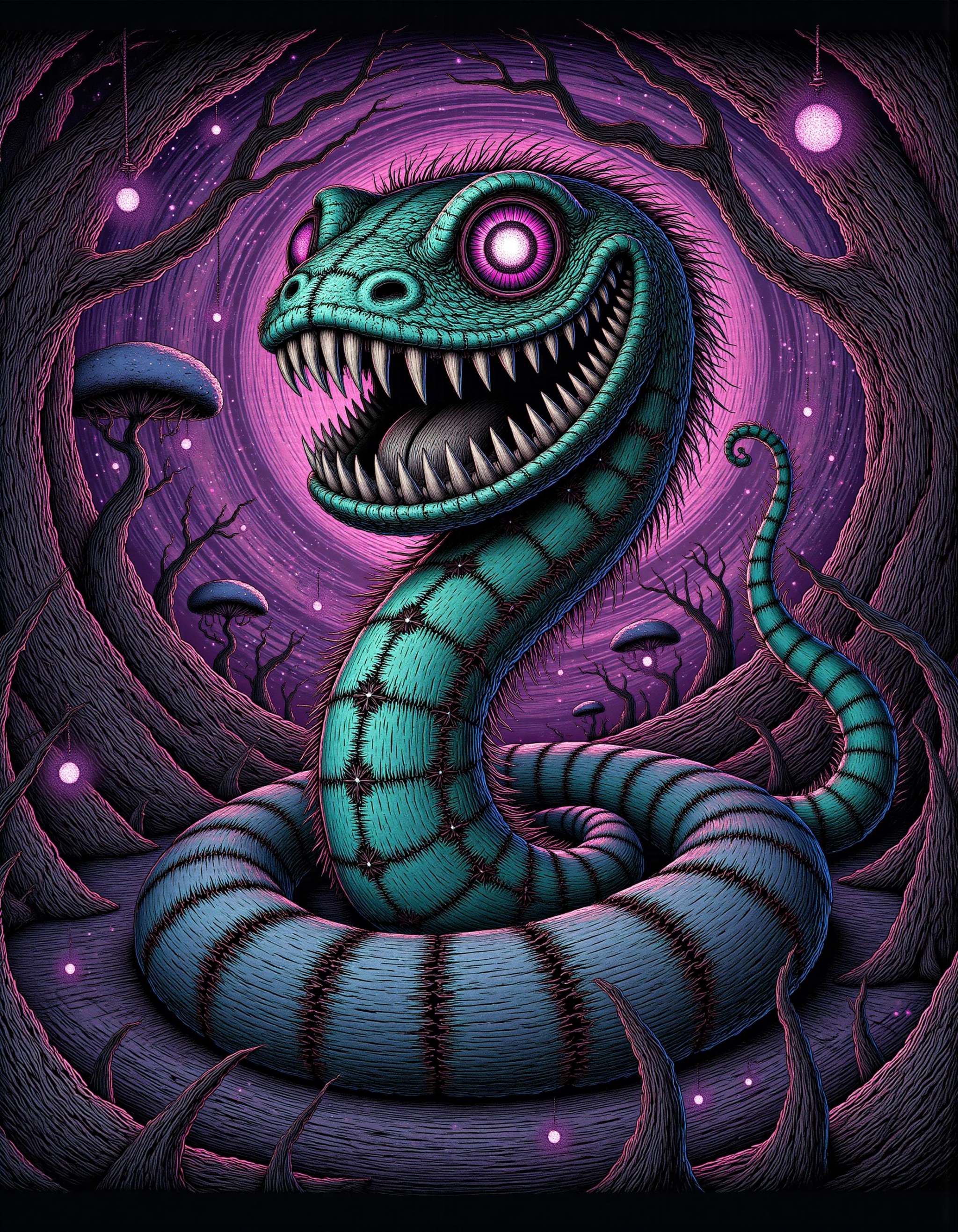 DonM7w1573dW0nd3rl4ndFX bioluminescent cryptic celestial japanese snakelike Ahuizotl,  skeletal by DonMischo on Tensor.Art