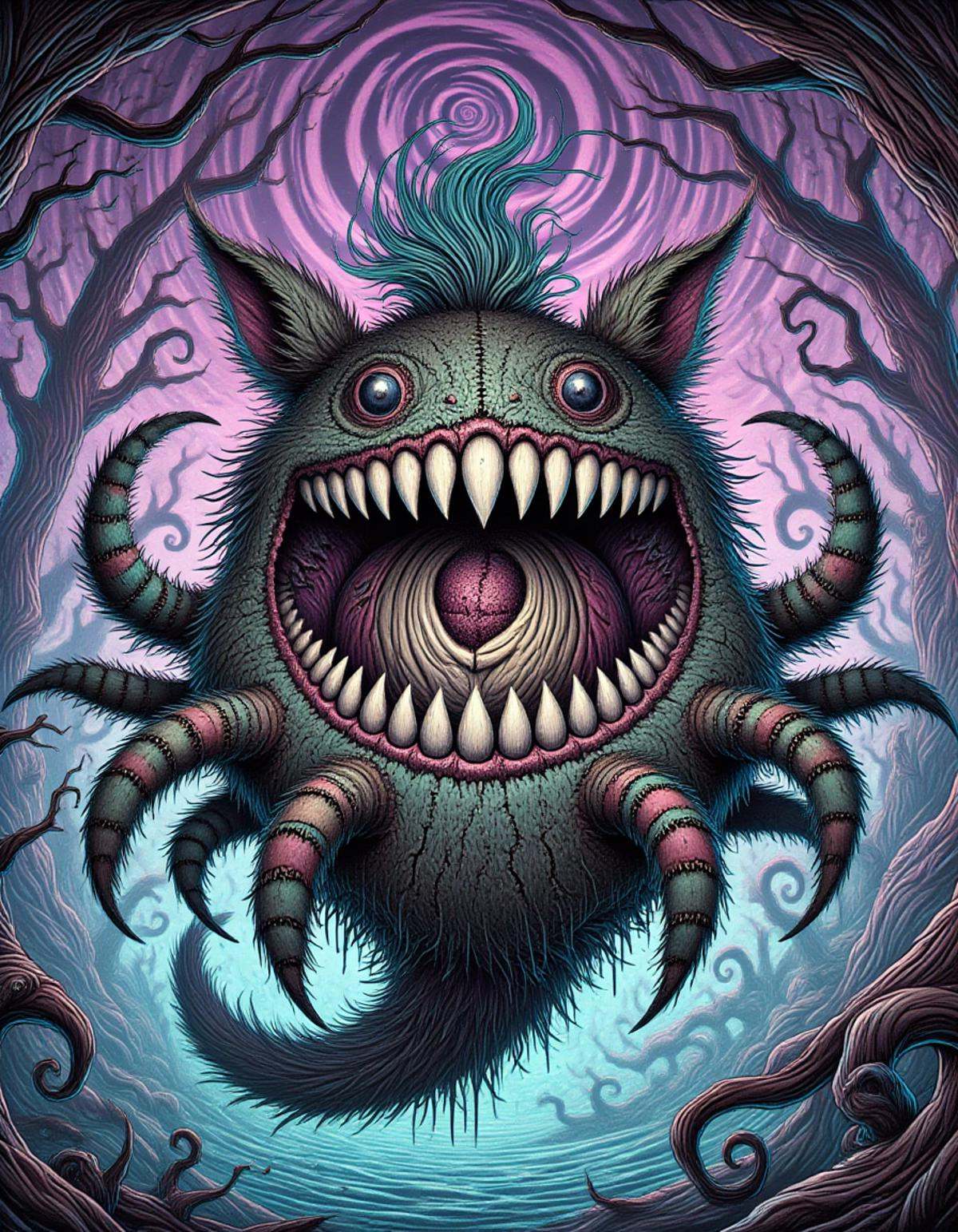 DonM7w1573dW0nd3rl4ndFX massive aquatic scifi eclectic appendage-rich presence,  six-fingered hands,  single-tailed by Don...