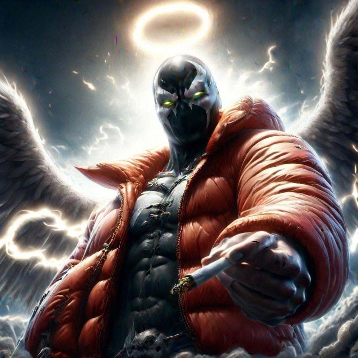 spawn,  glowing eyes,  electricity on Tensor.Art