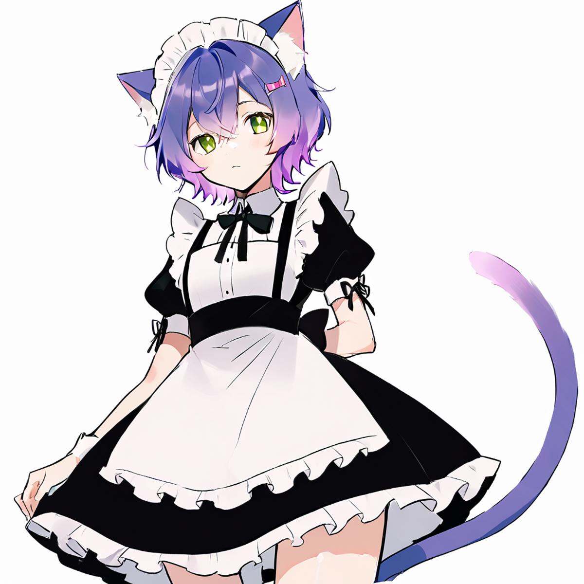 Linechu,  1 boy,  blue and purple hair on Tensor.Art