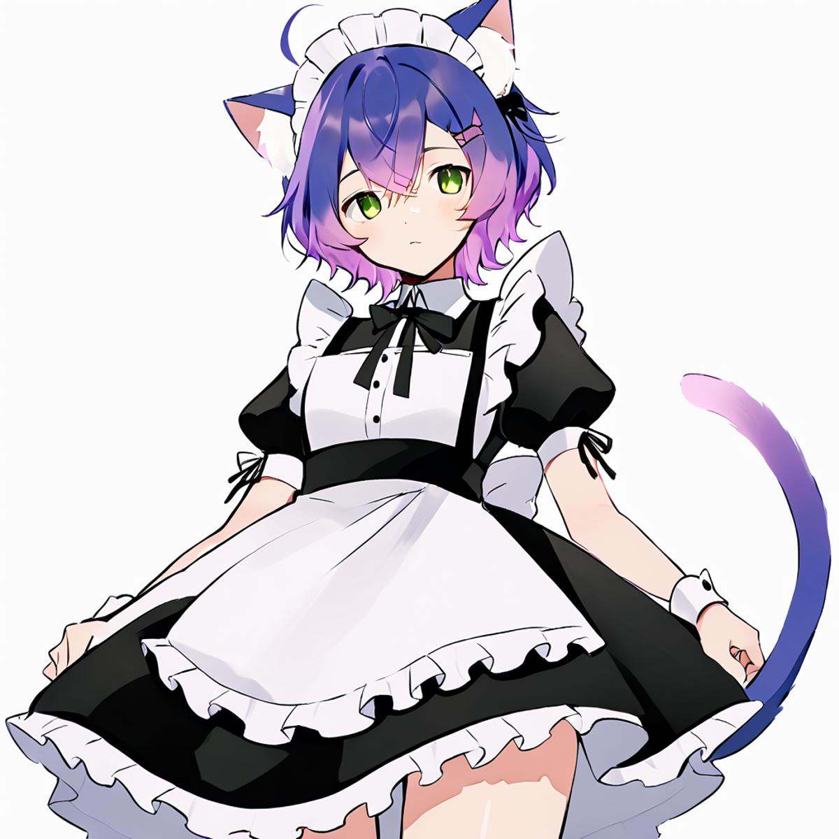 Linechu,  1 boy,  blue and purple hair on Tensor.Art