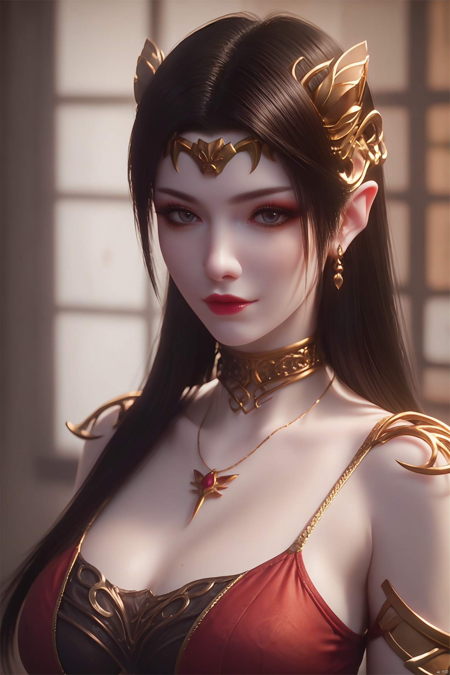 score_9, score_8_up, score_7_up,highly detailed digital,1 girl,She has pale, almost translucent skin,1girl,meidusha