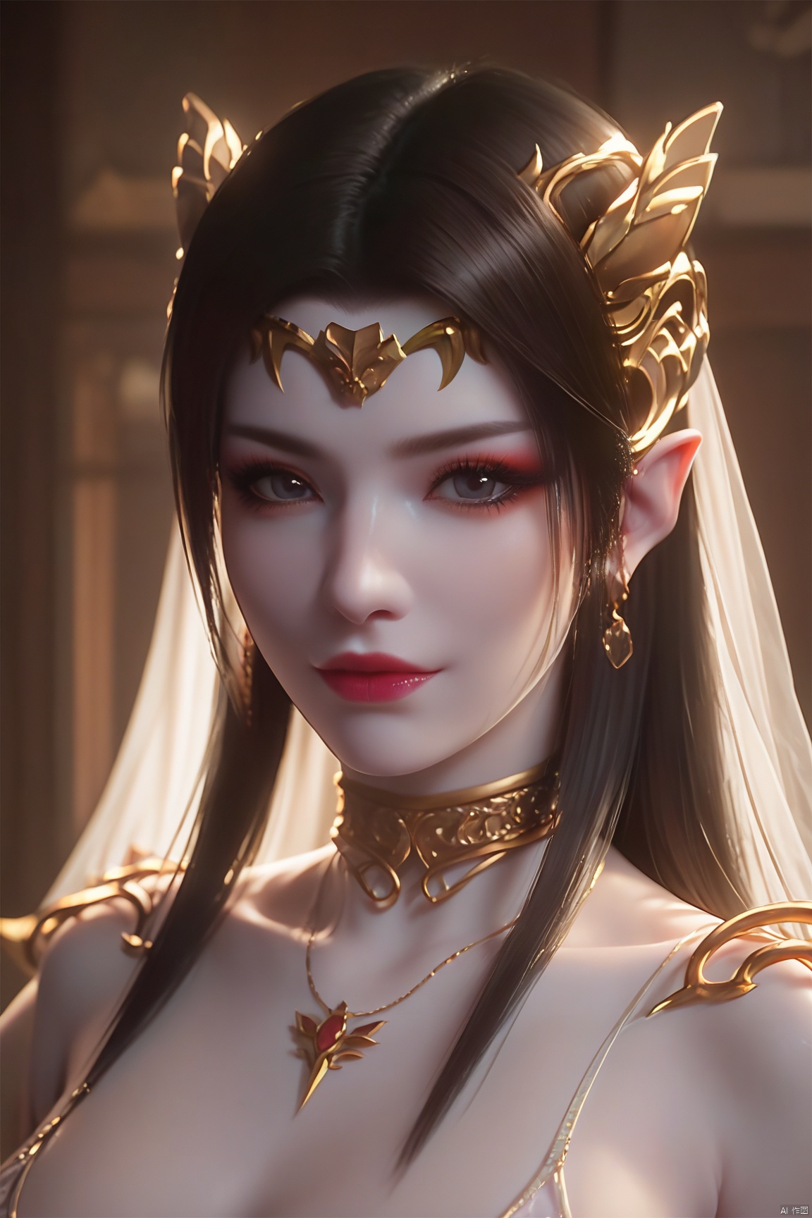 score_9, score_8_up, score_7_up,highly detailed digital,1 girl,She has pale, almost translucent skin,1girl,meidusha