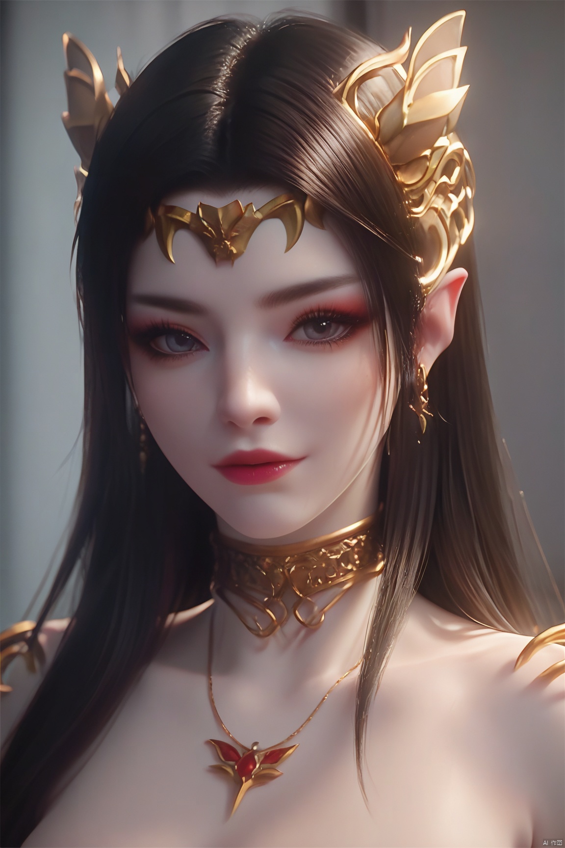 score_9, score_8_up, score_7_up,highly detailed digital,1 girl,She has pale, almost translucent skin,1girl,meidusha