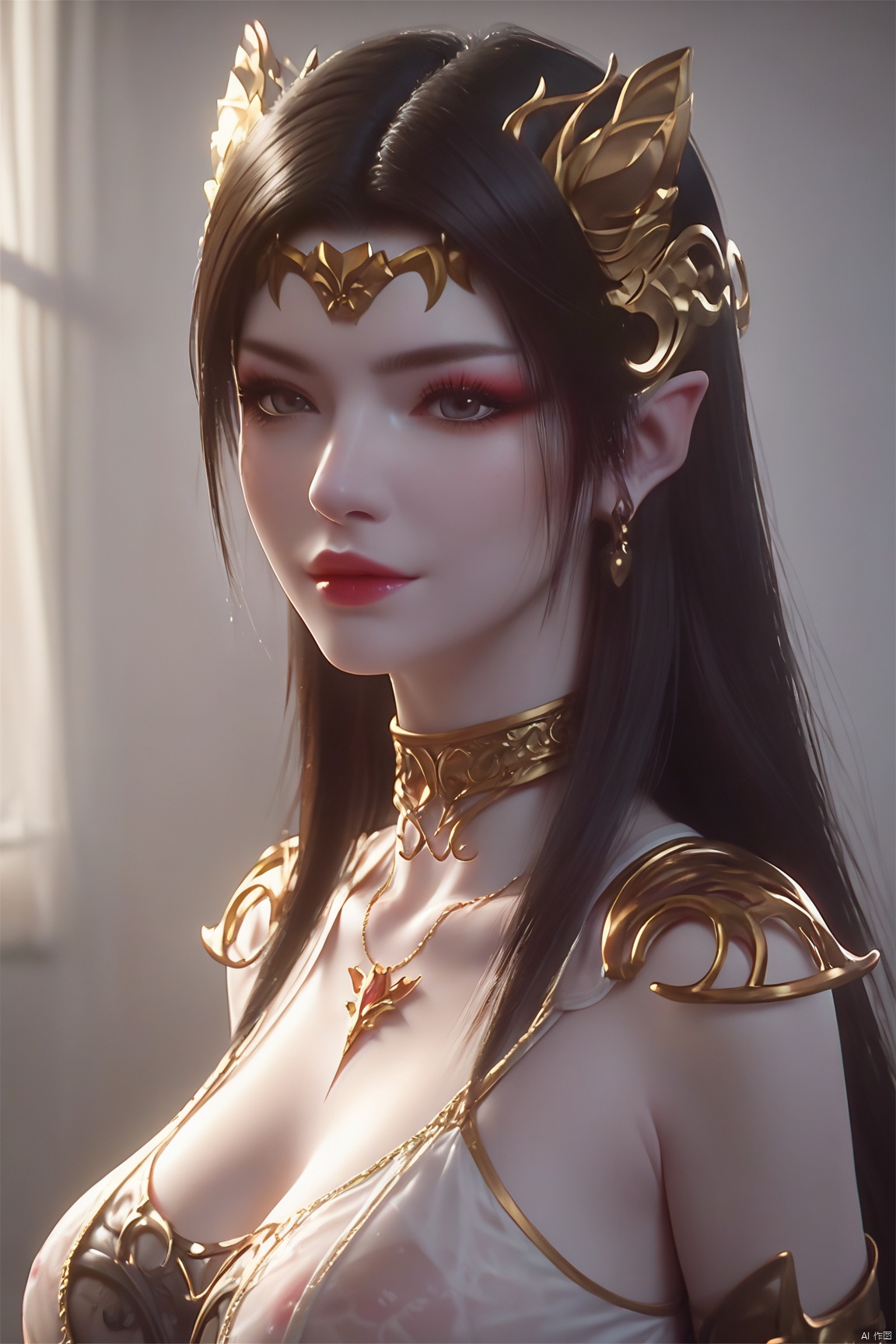 score_9, score_8_up, score_7_up,highly detailed digital,1 girl,She has pale, almost translucent skin,1girl,meidusha