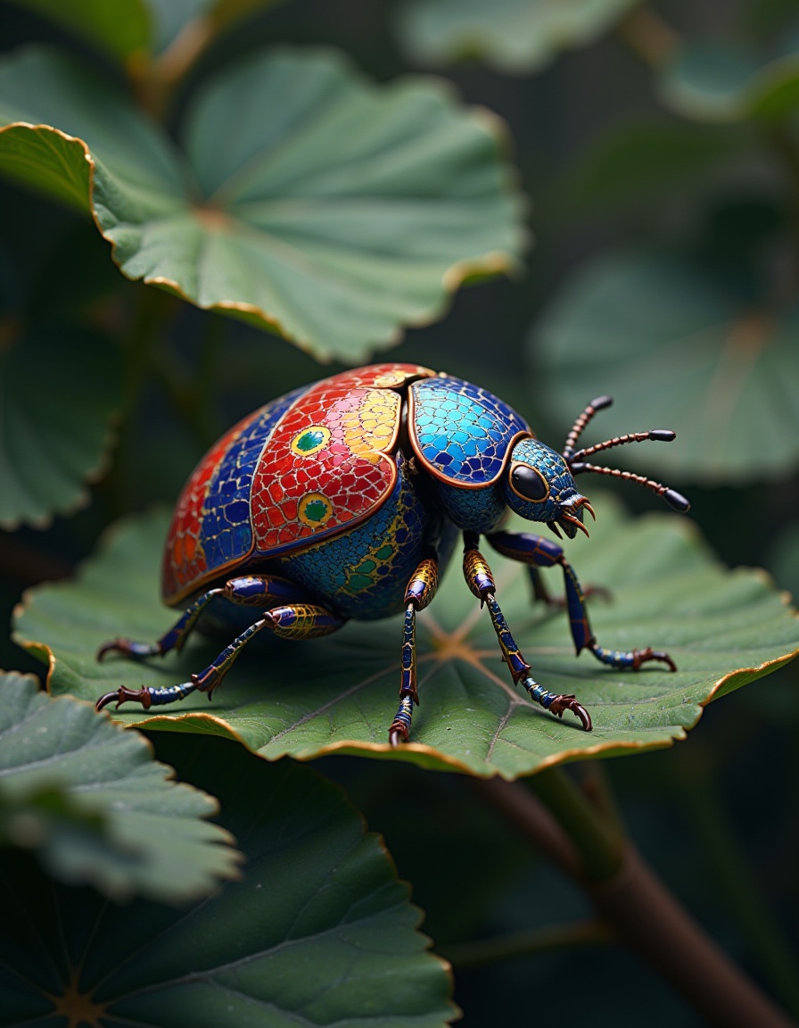 glitch effect of a Palehearted Rainbow Leaf Beetle,  dynamic dramatic atmosphere,  delicate on Tensor.Art