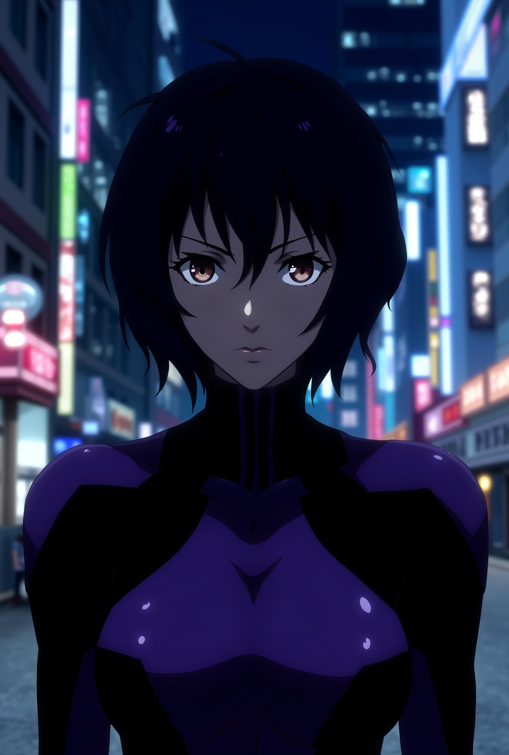 Anime of kusanagi mokoto \(ghost in a shell\),  detailed exquisite face,  mesmerizing and glamorous on Tensor.Art