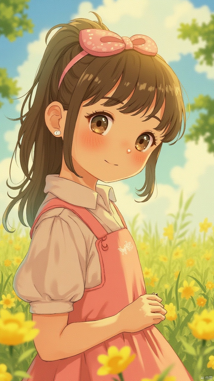 masterpiece,top quality,best quality,((1 Little girl)),upper body,exquisite face,Super Cute,Super Delicate Skin,Outdoor,Super Fine Detail Drawing,Depth of Field,colorful,Unreal Rendering,Sunlight,Disney Style,