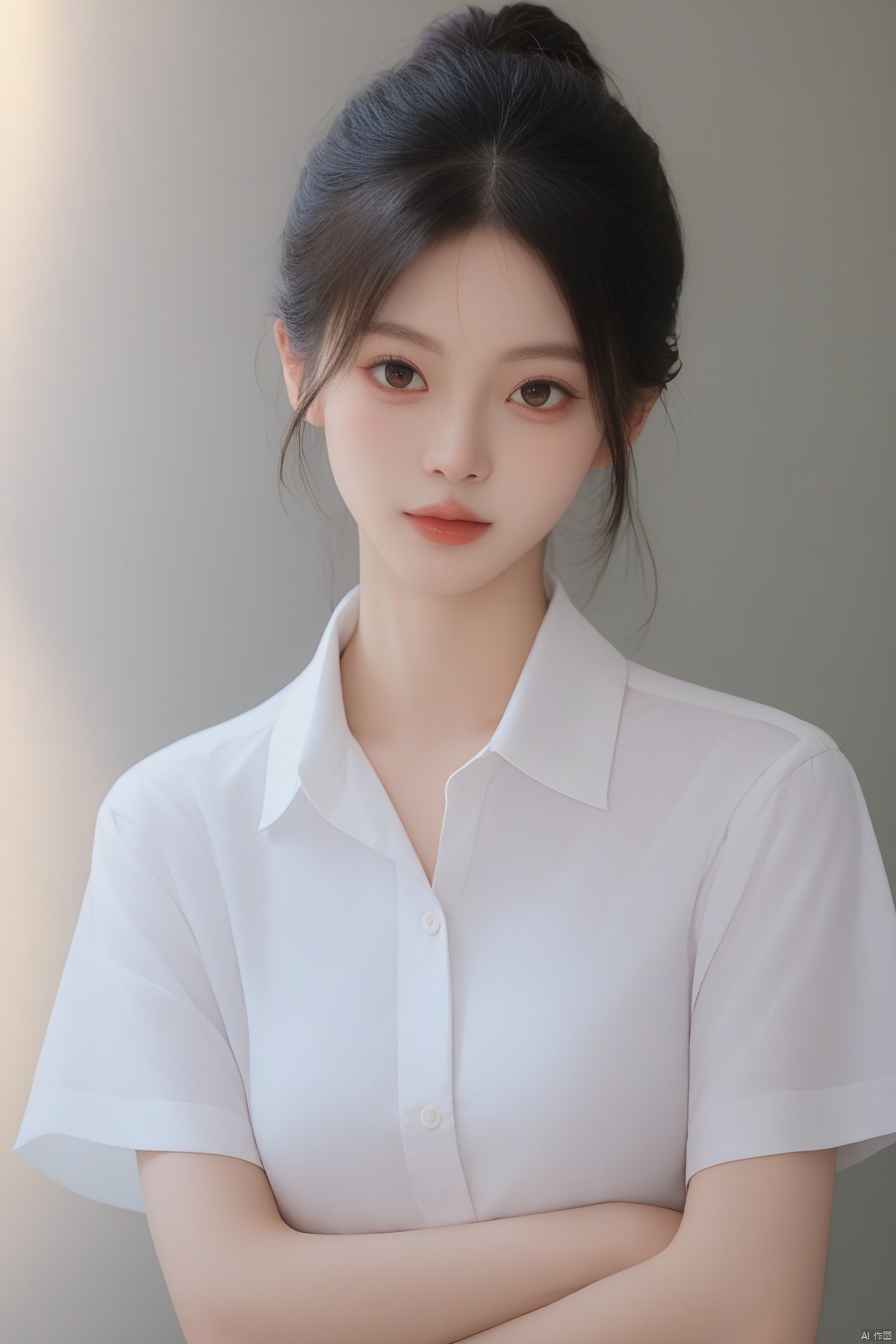 sfw,score_9, score_8_up, score_7_up,highly detailed digital,1 girl,1girl,white shirt