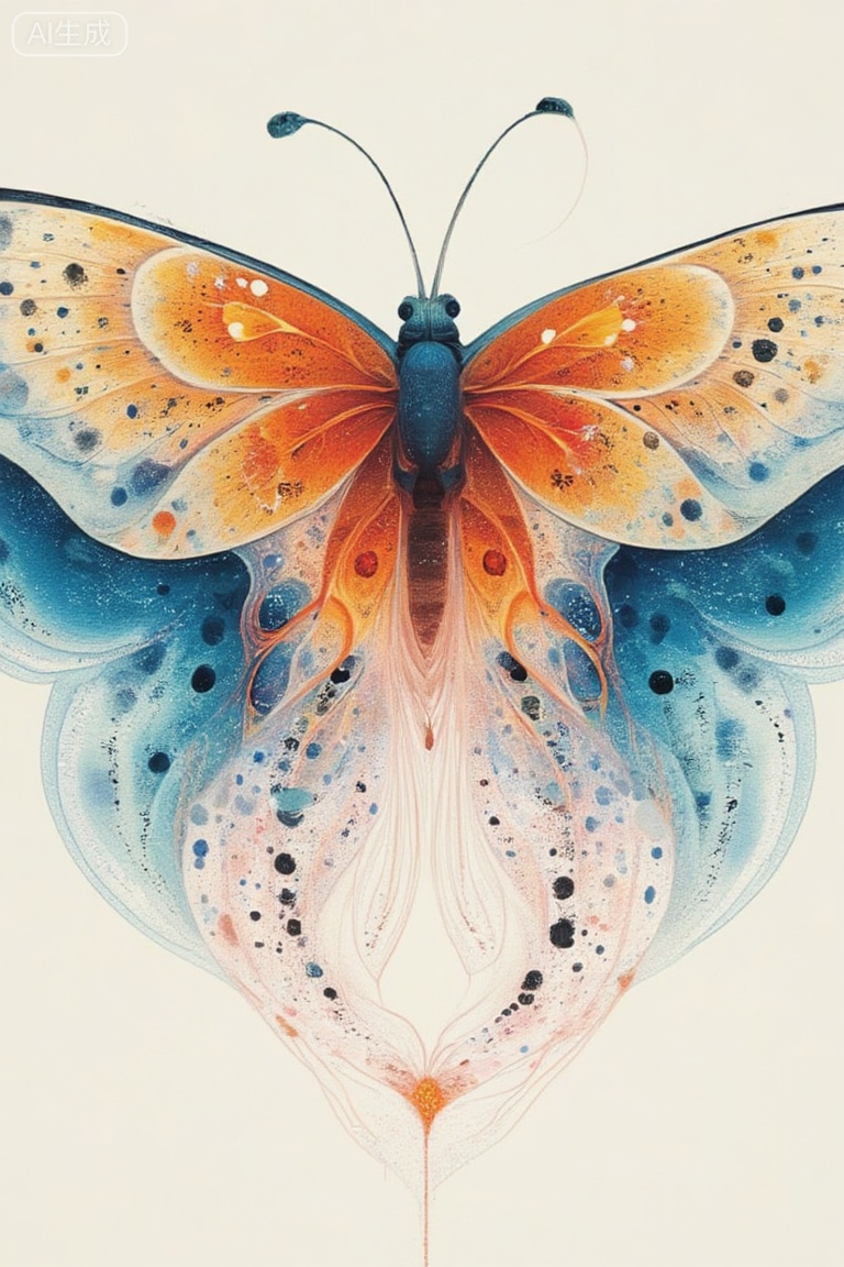 Close-up,a butterfly with super long wings,wings spread out,huge wings composed of countless traditional characters written in capital letters,forming an endless sea of characters,drawn in the style of Wu Guanzhong,rich in colors,combination of virtual and real,very beautiful lines,minimalism,pure white background,artistic conception ink painting,text creativity,blurred background,calligraphy characters,Kenya,Hara,ink painting,