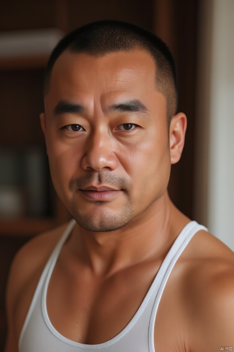 1man,a chinese middle-aged men,singlet