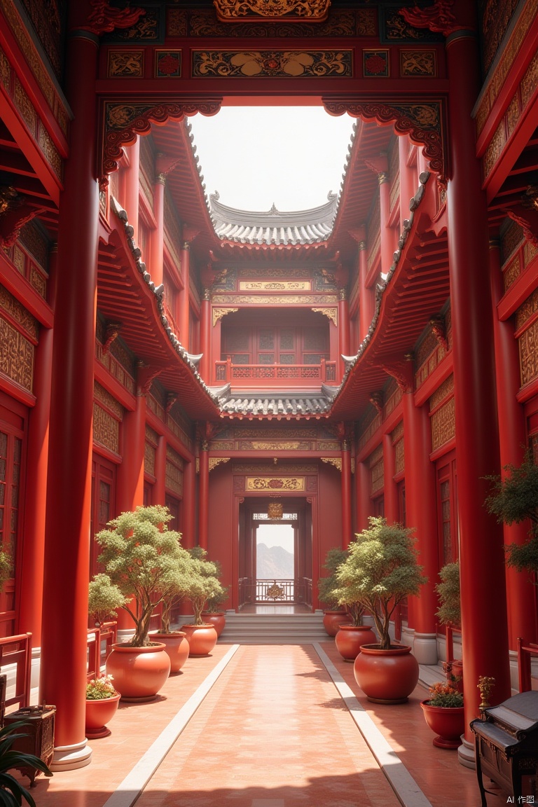 Futurism,Eastern Aesthetics,Surrealism,Song Dynasty architecture,glorious,resplendent architecture,brightly lit,available light,