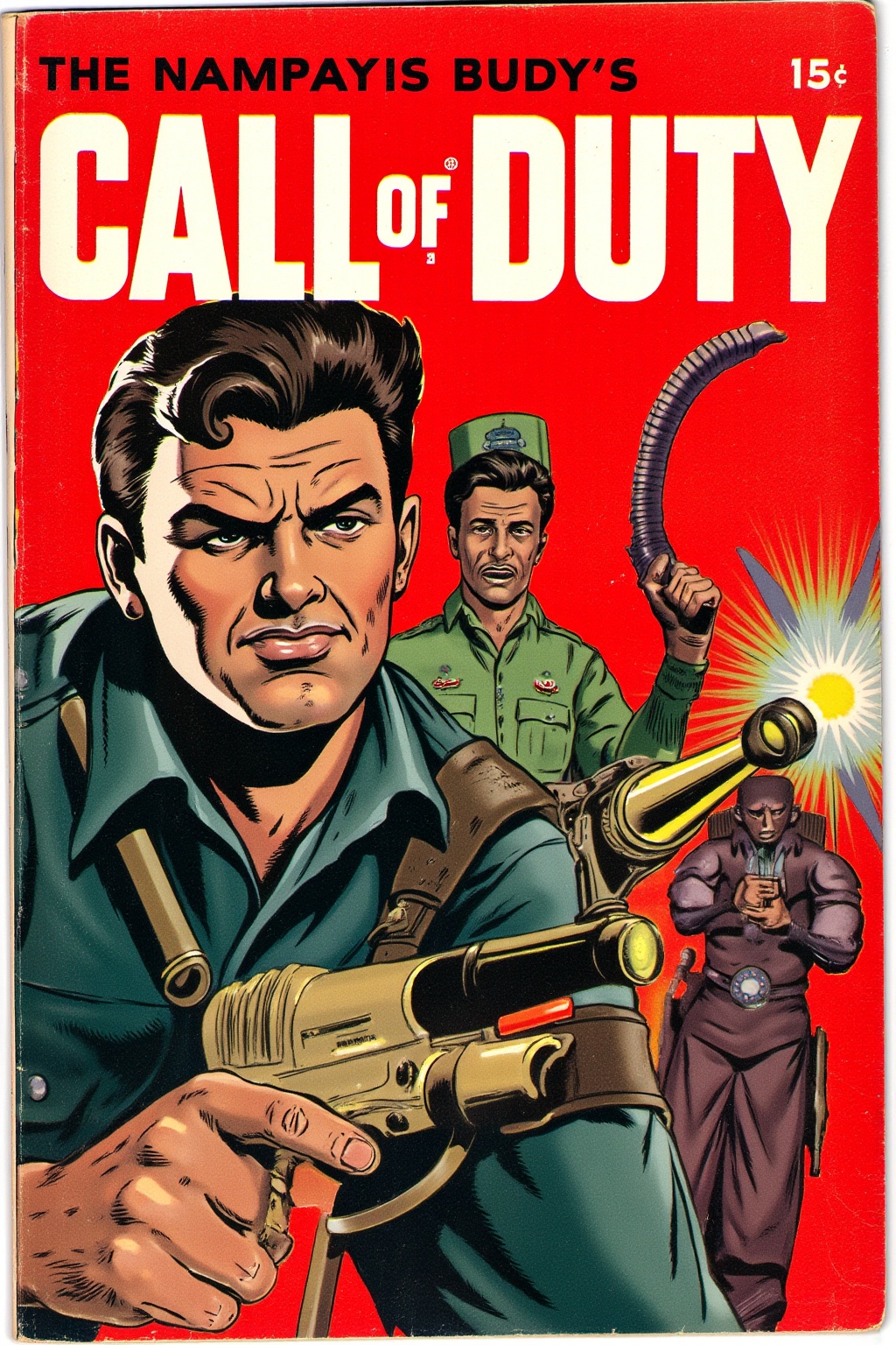 1950s pulp style vintage comic book cover for "Call Of Duty" on Tensor.Art