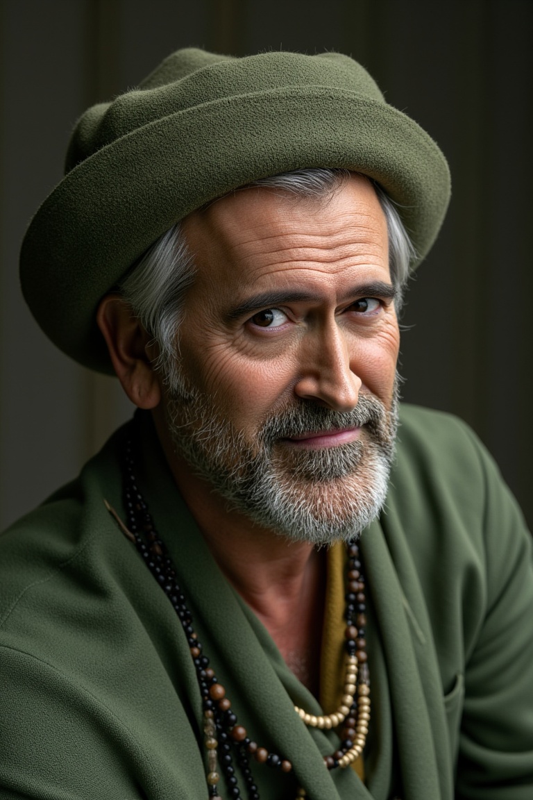 Facial-shot of Bruc3campb3ll,  dressed in as wise sage on Tensor.Art