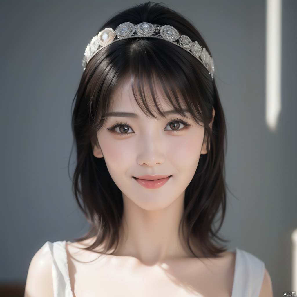 (masterpiece, best quality, high resolution),1 chinese girl,black hair,beautiful detailed eyes,cinematic angle,soft light,extremely detailed face,long eyelashes,skin details,light smile,looking at viewer,light and shadow details,
