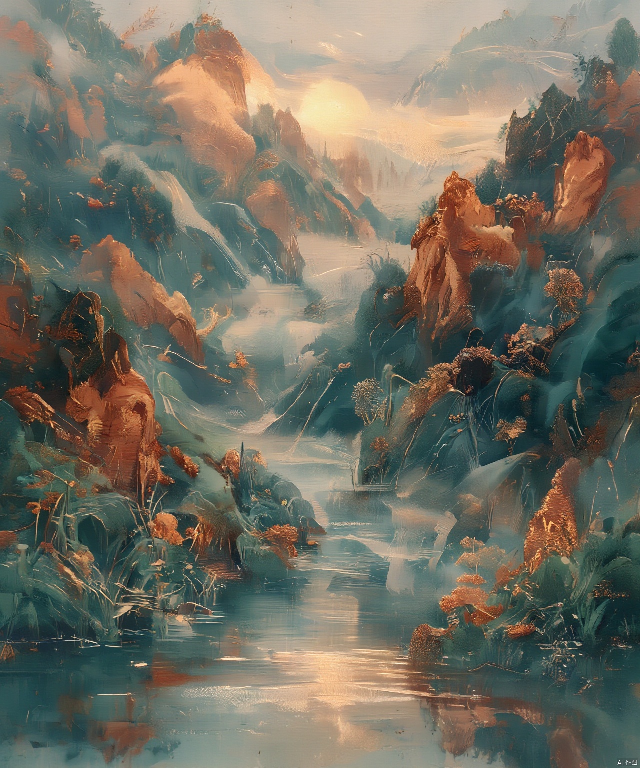 A serene landscape unfolds before us, with a gentle hillside stretching towards the horizon. Soft morning light casts a warm glow on the lush green grass and vibrant wildflowers, while a few wispy clouds drift lazily across the sky. In the distance, a tranquil lake reflects the beauty of nature, its calm waters punctuated by the occasional ripples,TT,