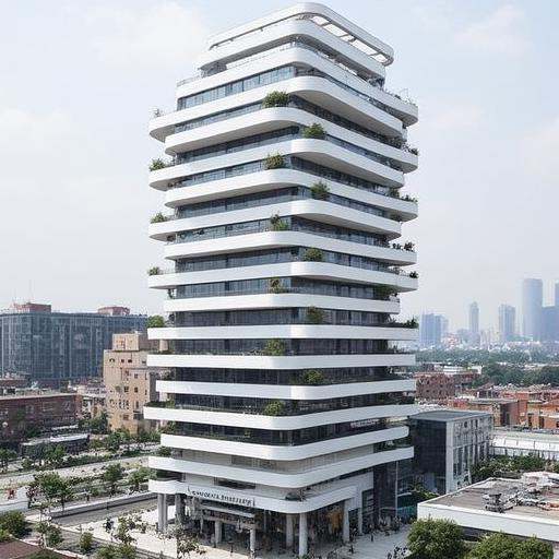 horizontal,  Spectacular overlook of a modern building in urbun,  modern_design on Tensor.Art