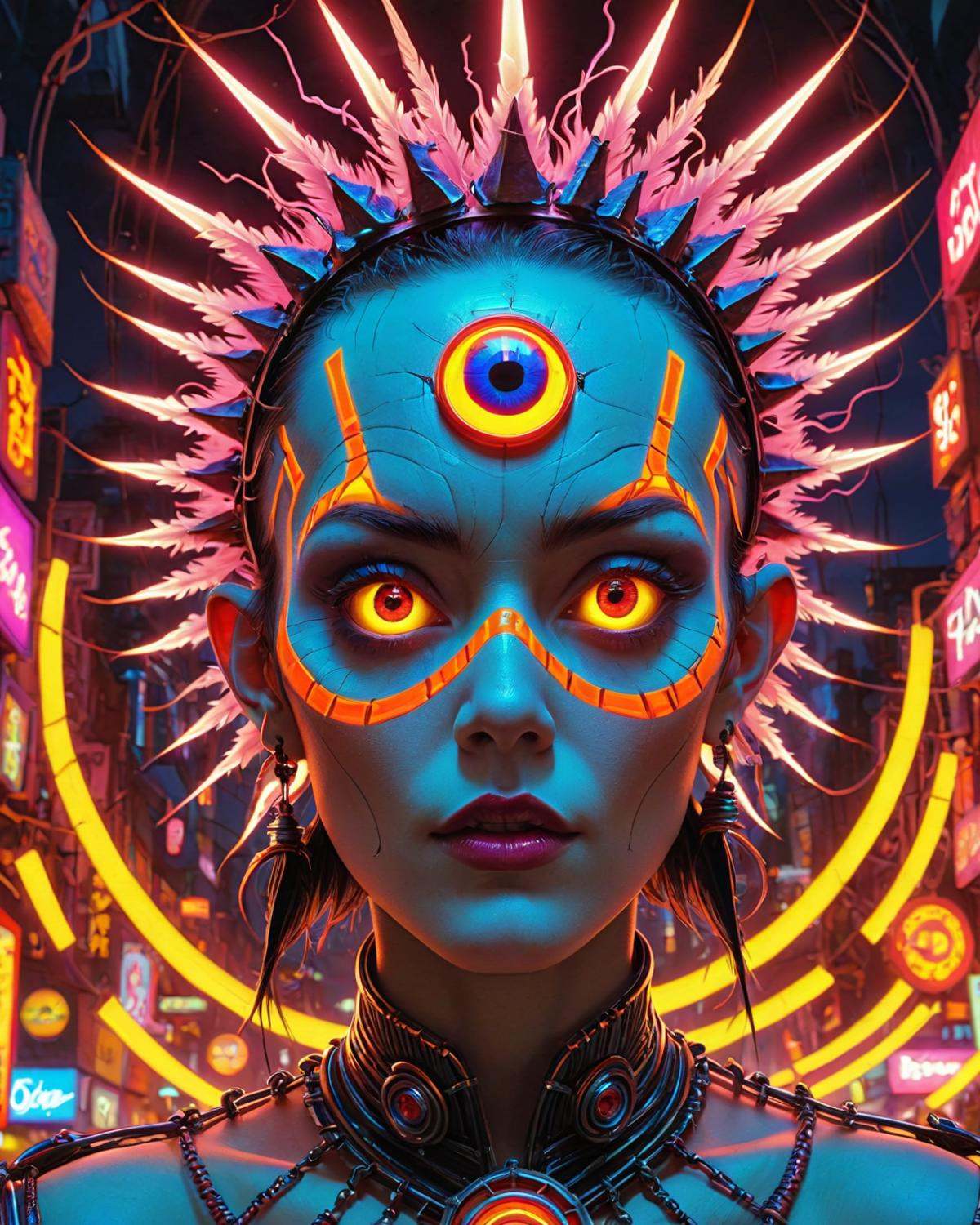 neon advertising style photorealistic,  poster,  creature on Tensor.Art