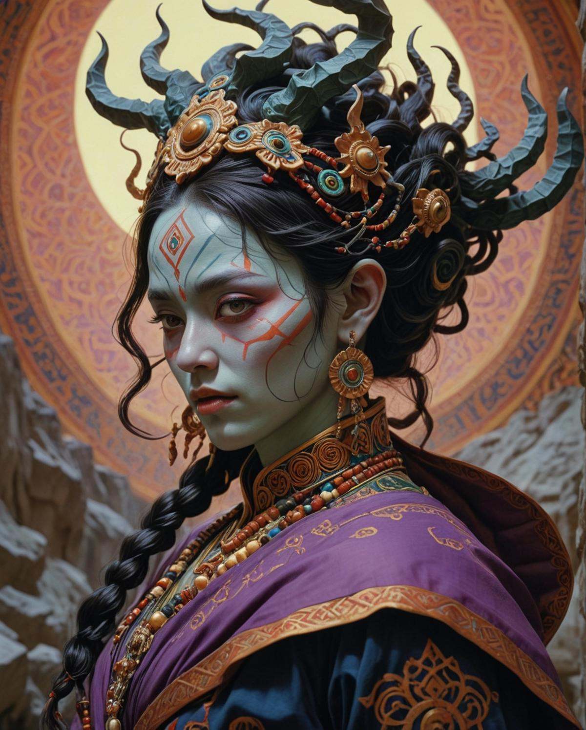 female Jinn ,  Kodak portra,  in the style of Laocoön adrr shamanfine detail on Tensor.Art