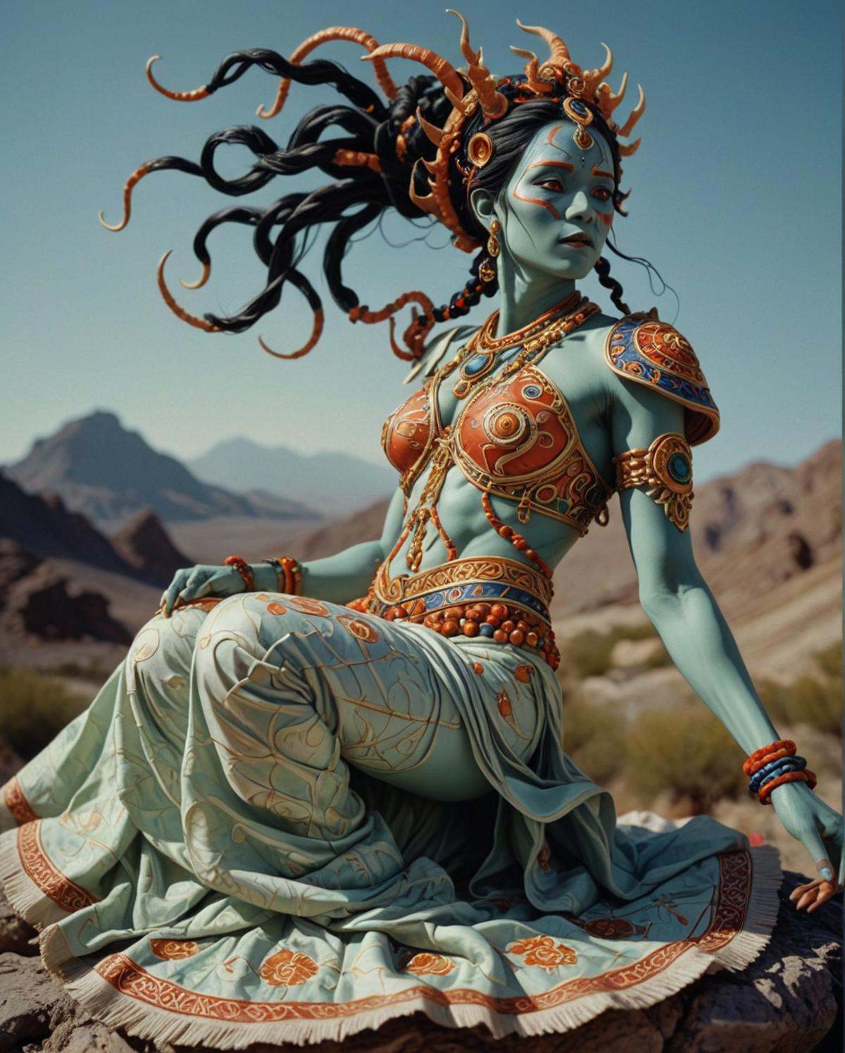 female Jinn ,  Kodak portra,  in the style of Laocoön adrr shamanfine detail on Tensor.Art