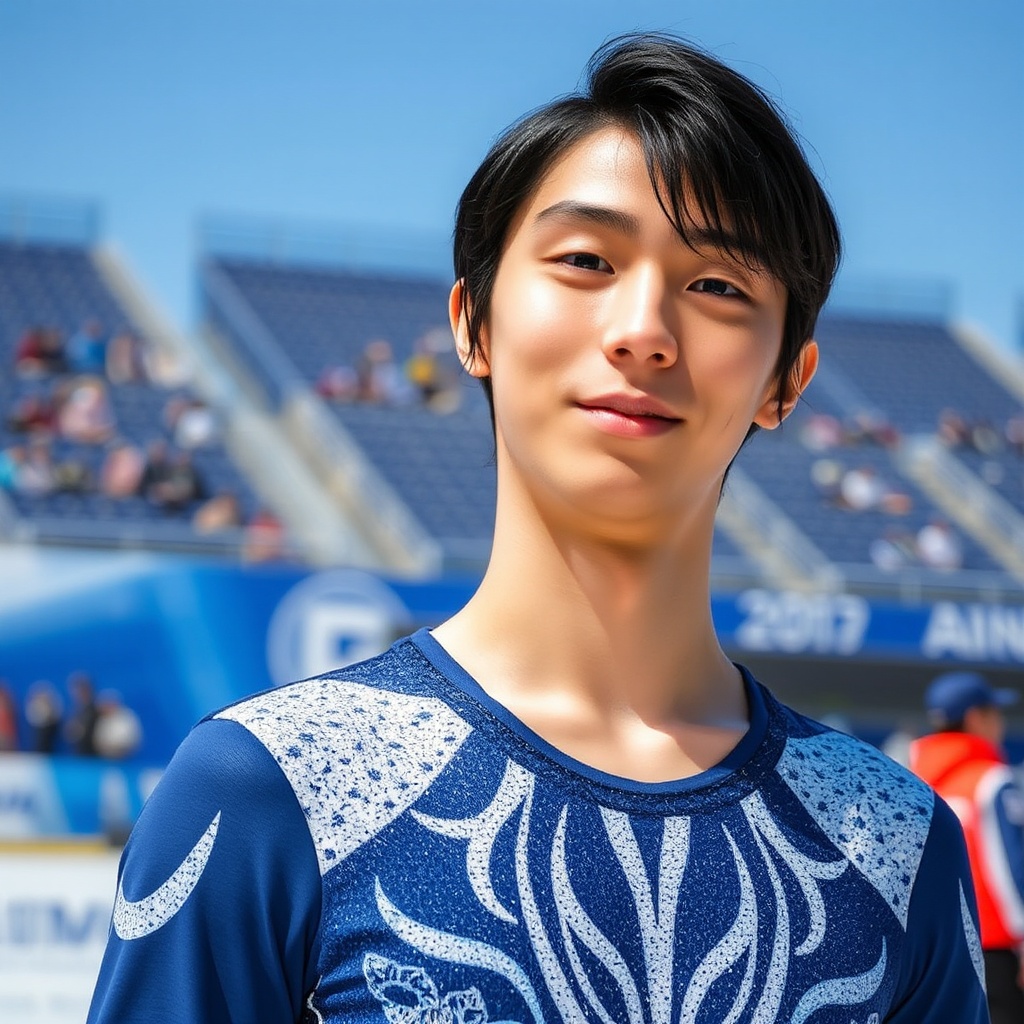 A photorealistic,  medium shot of Yuzuru Hanyu,  a 21-year-old figure skater on Tensor.Art