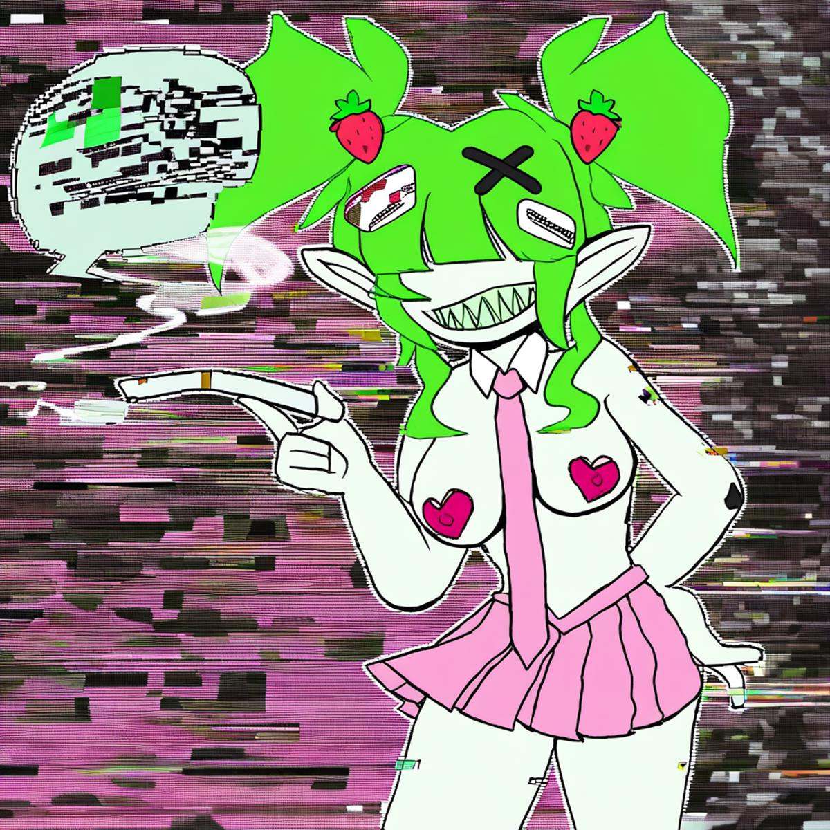 smoking,  ,  strawberry hair ornament on Tensor.Art