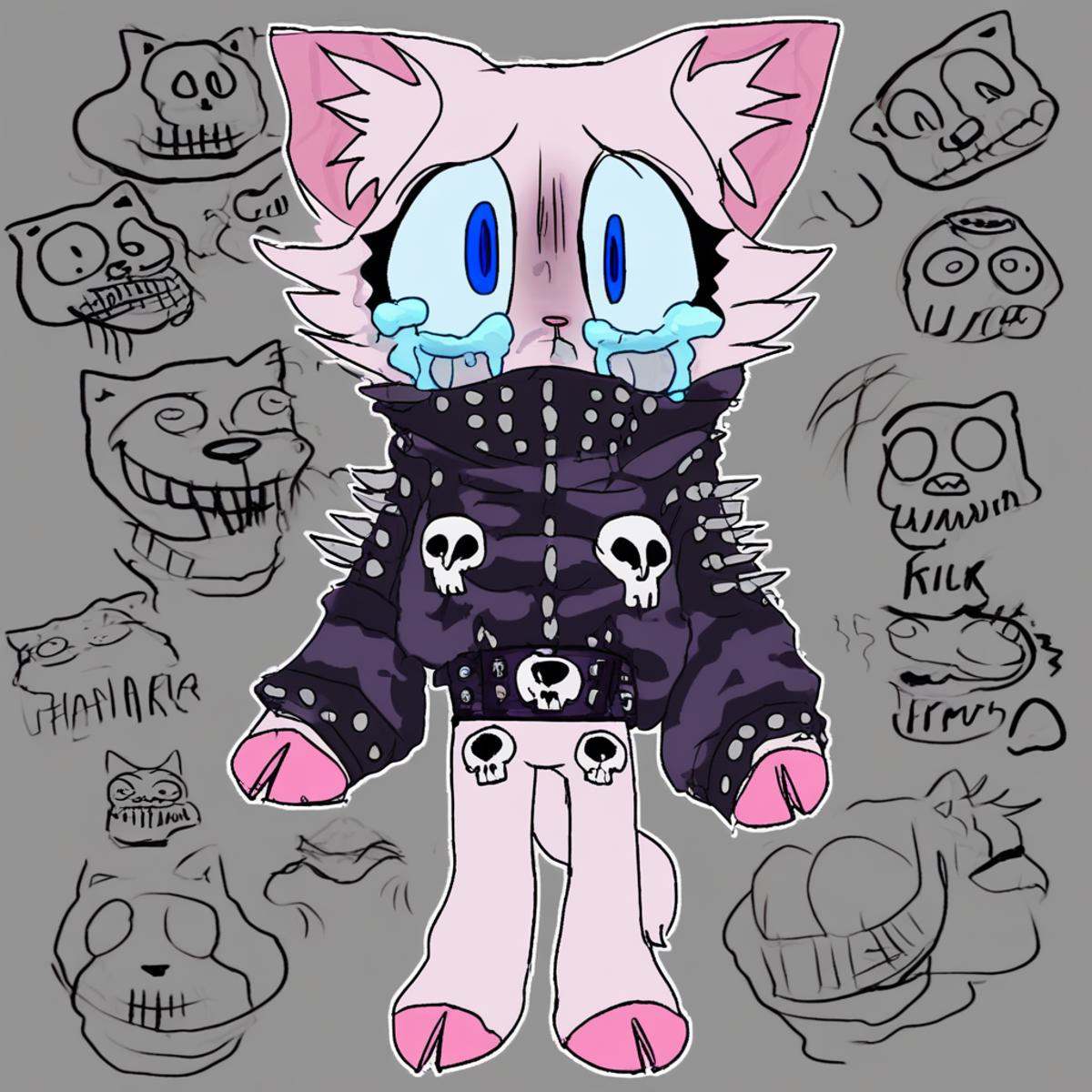furries,  skull jacket,  cat ear on Tensor.Art
