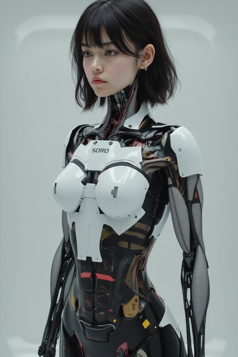 beautiful 20 years old korean robot women wearing school uniform,  gynoid on Tensor.Art