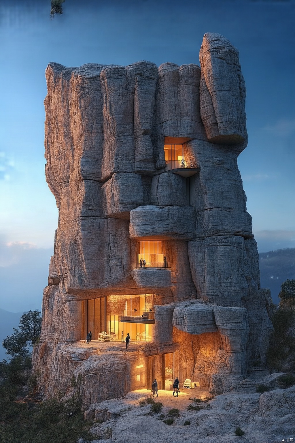 Architectural rendering,architectural design,Rock architecture,Rock buildings,sky,no humans,scenery,building