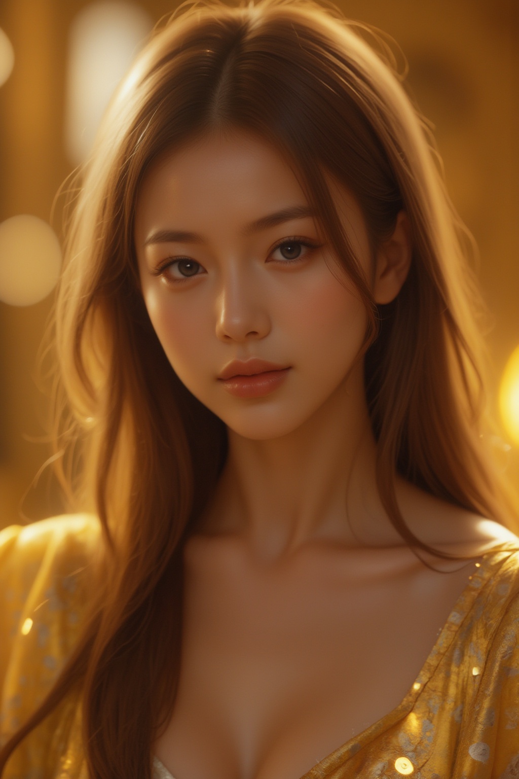 A portrait of a Byzantine style girl with golden background. ,  ,  portrait on Tensor.Art