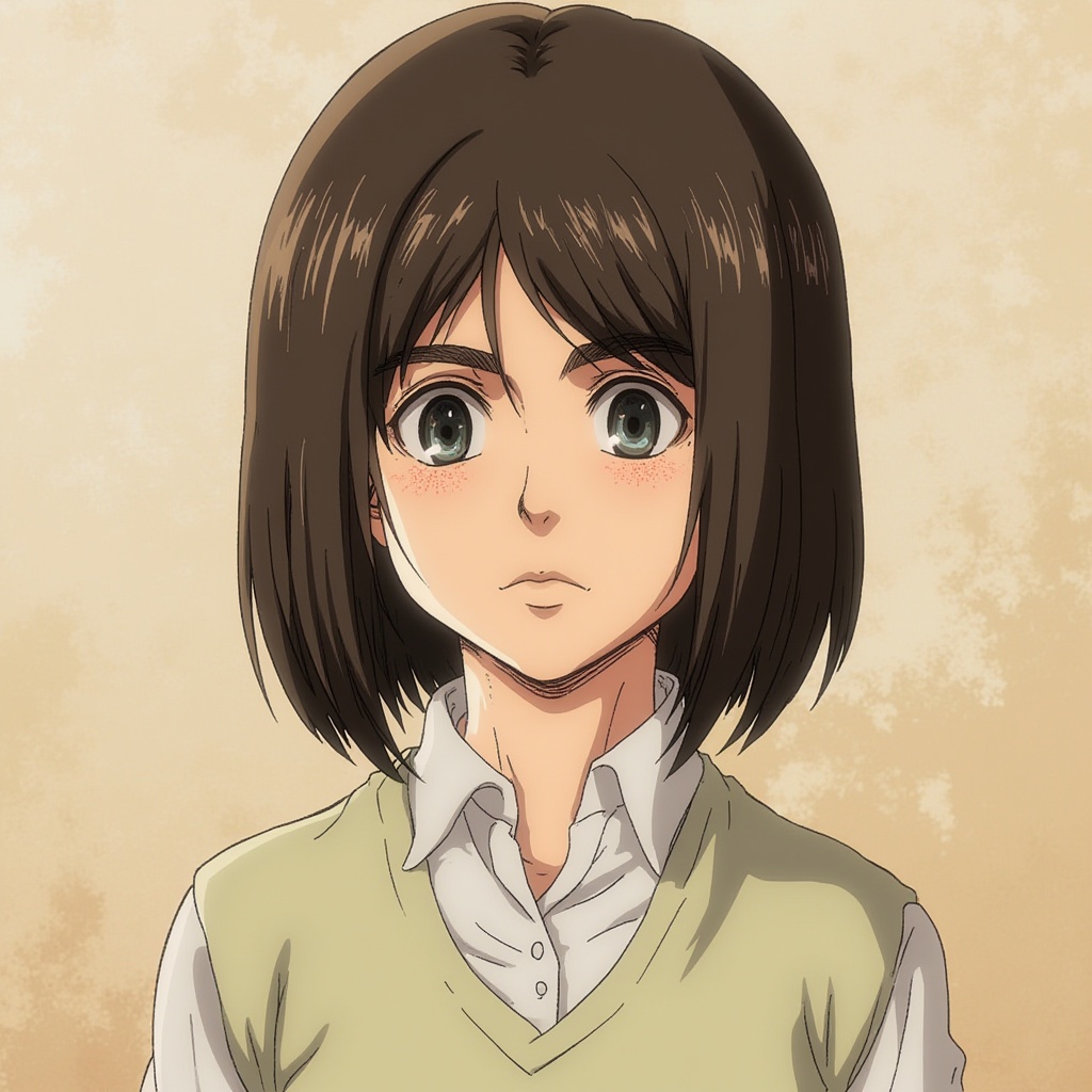 titanara, digital drawing in the anime style, featuring a young girl with shoulder-length,
