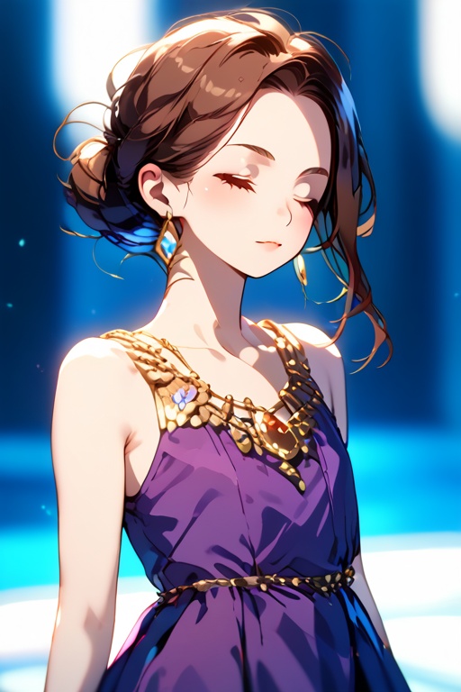 1girl,  solo,  brown hair on Tensor.Art