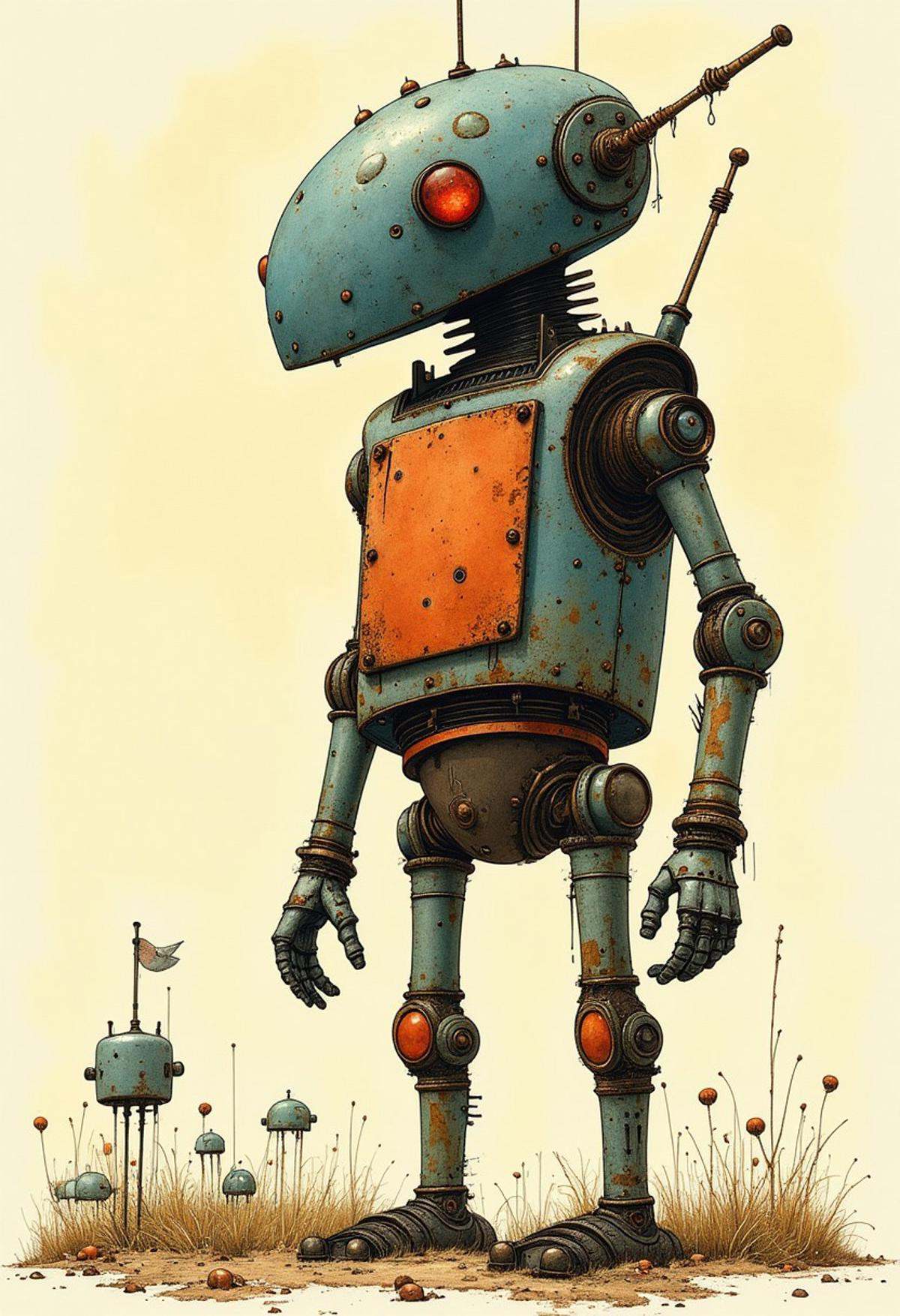 style of Mattias Adolfsson,  factory robot,  monster by 唐伯虎-世界顶尖训练专家 on Tensor.Art
