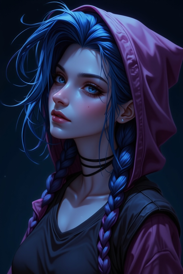 jinxkaryln,  jinx league of legends,  cold color tone on Tensor.Art