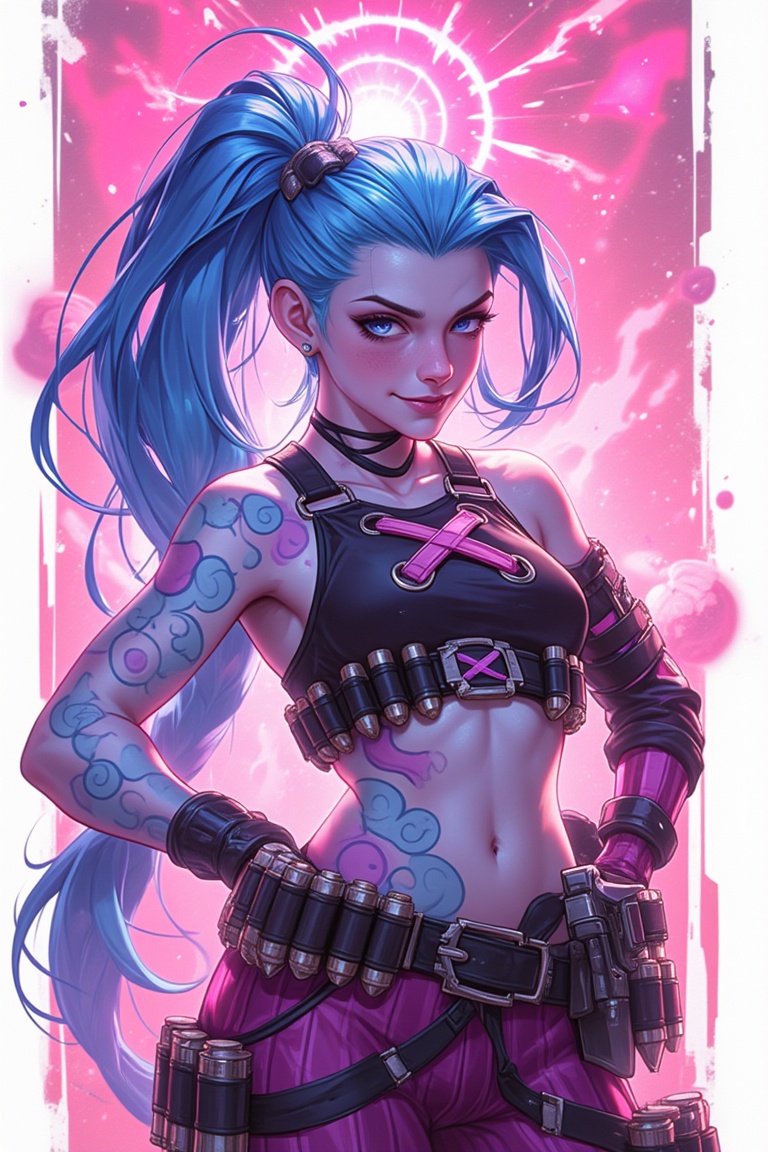 jinxkaryln,  jinx league of legends,  a woman on Tensor.Art