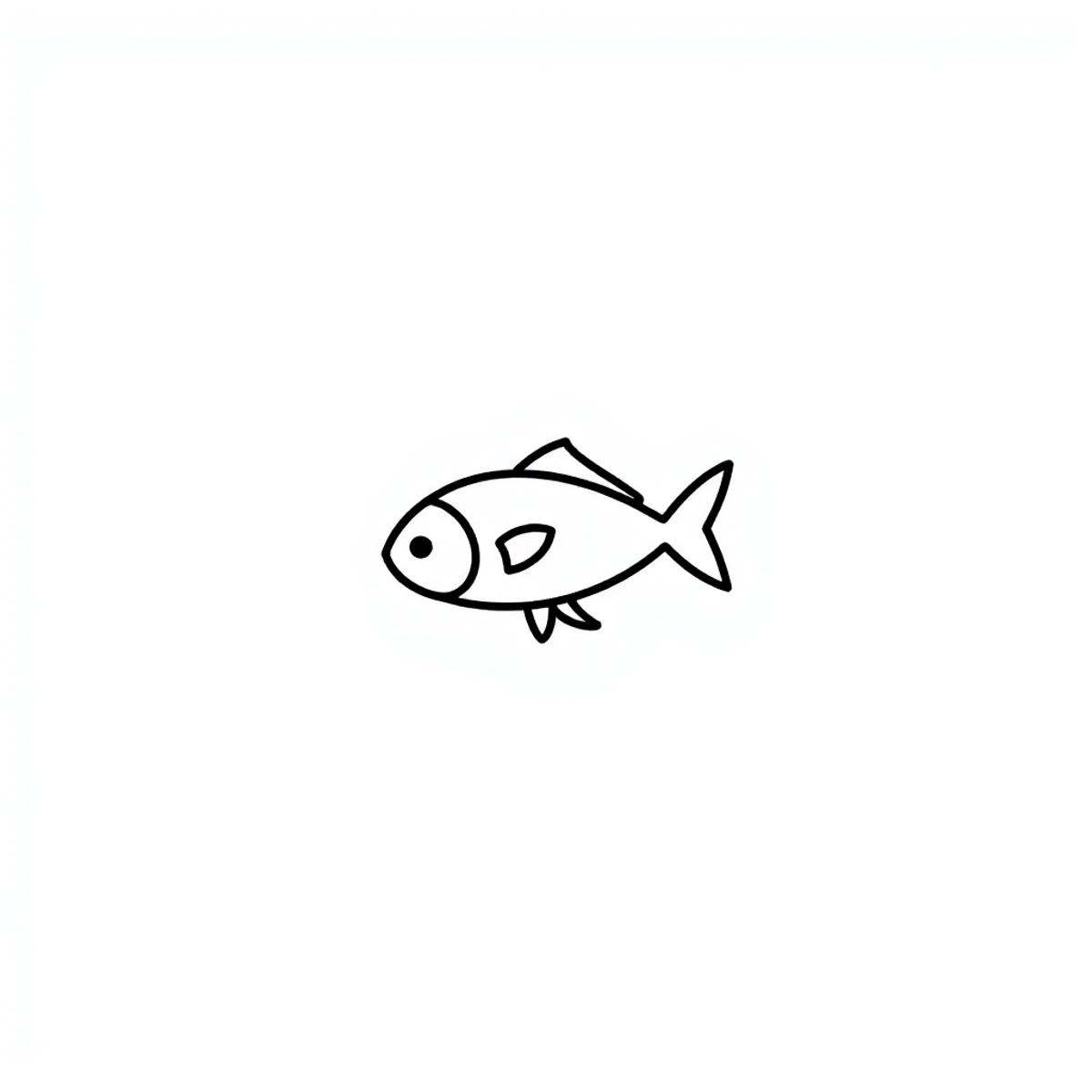 Vectorial illustration, A cute fish in the style of v3ctora, full body, black lines, white background, Vector art, minimalist <lora:v3ctora:1>
