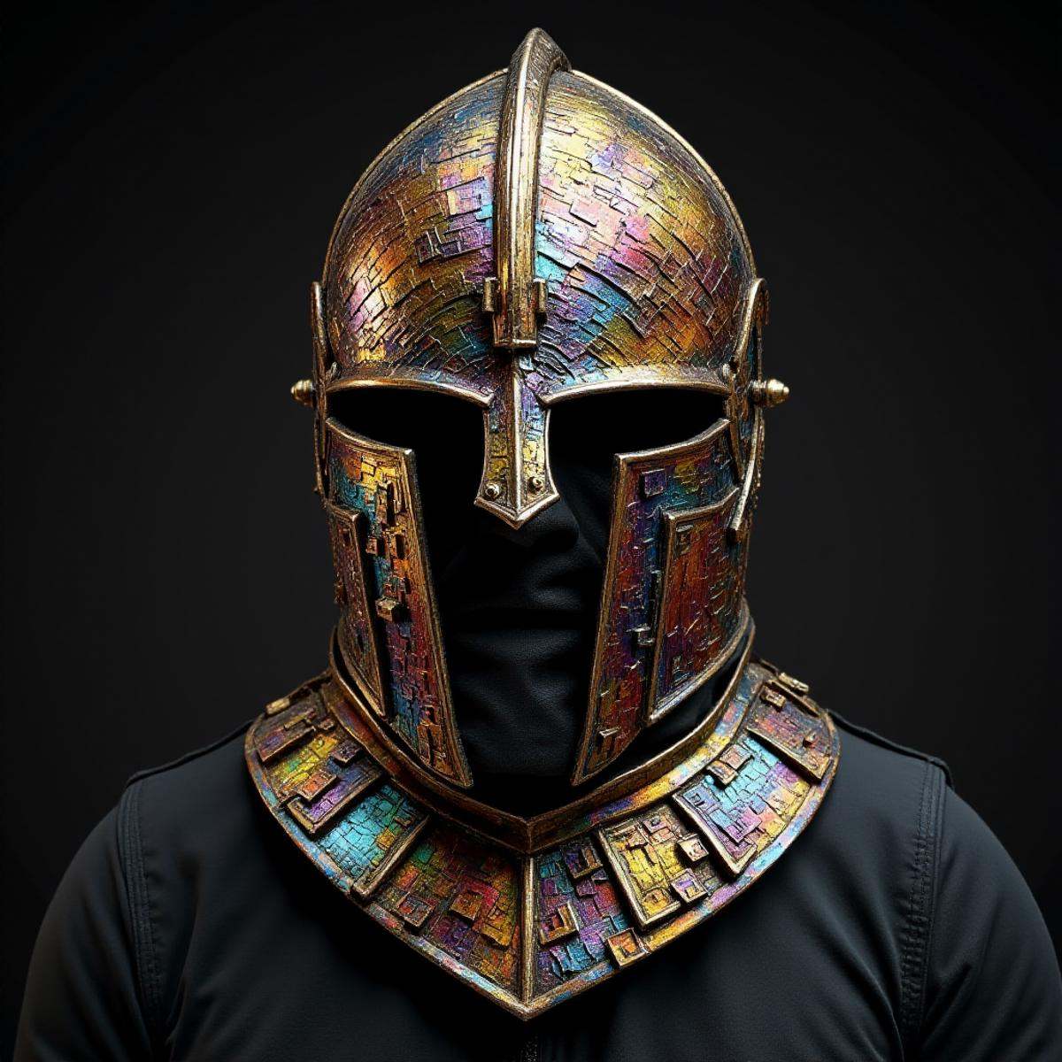 knight helmet made of bism2 gem, <lora:bism2:1>