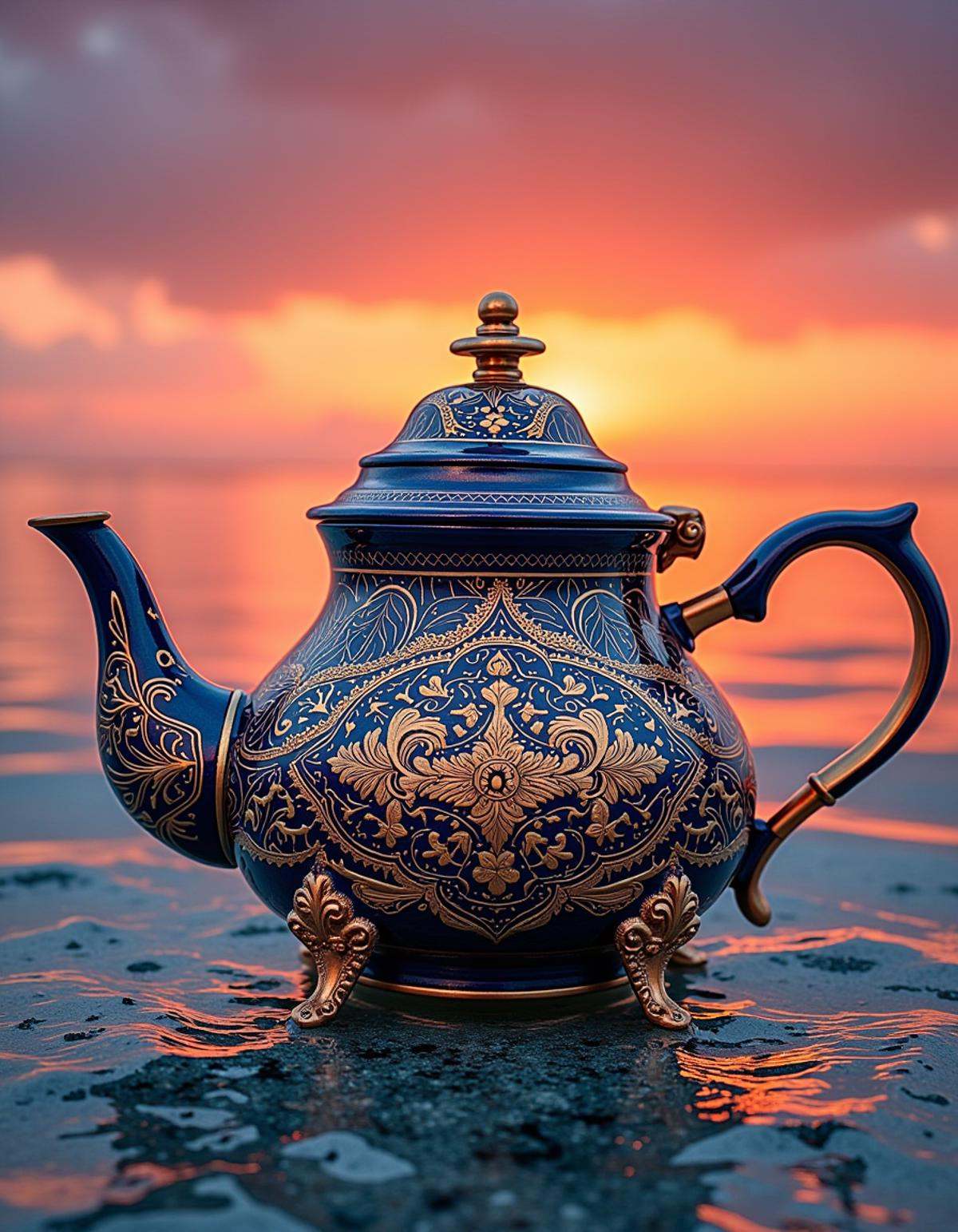 teapot,  RAW photo,  with the text "ATAI FLUX" on Tensor.Art