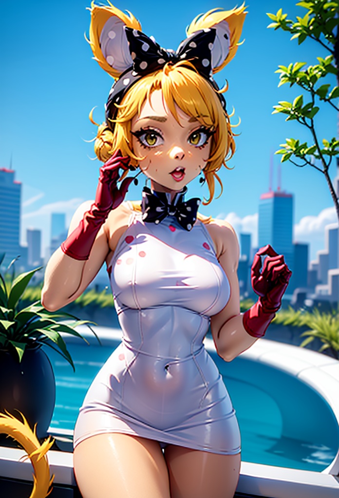 Pipsy,  mini dress,  yellow fur on Tensor.Art